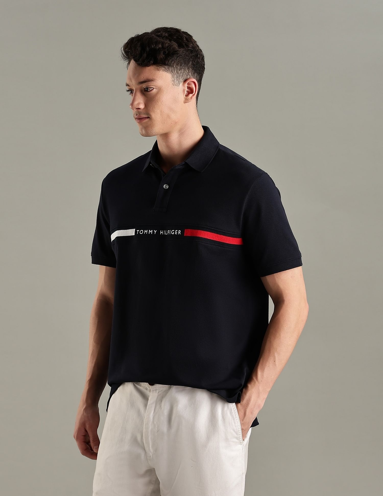 Tommy Hilfiger Logo Regular-Fit Cotton Polo T-Shirt