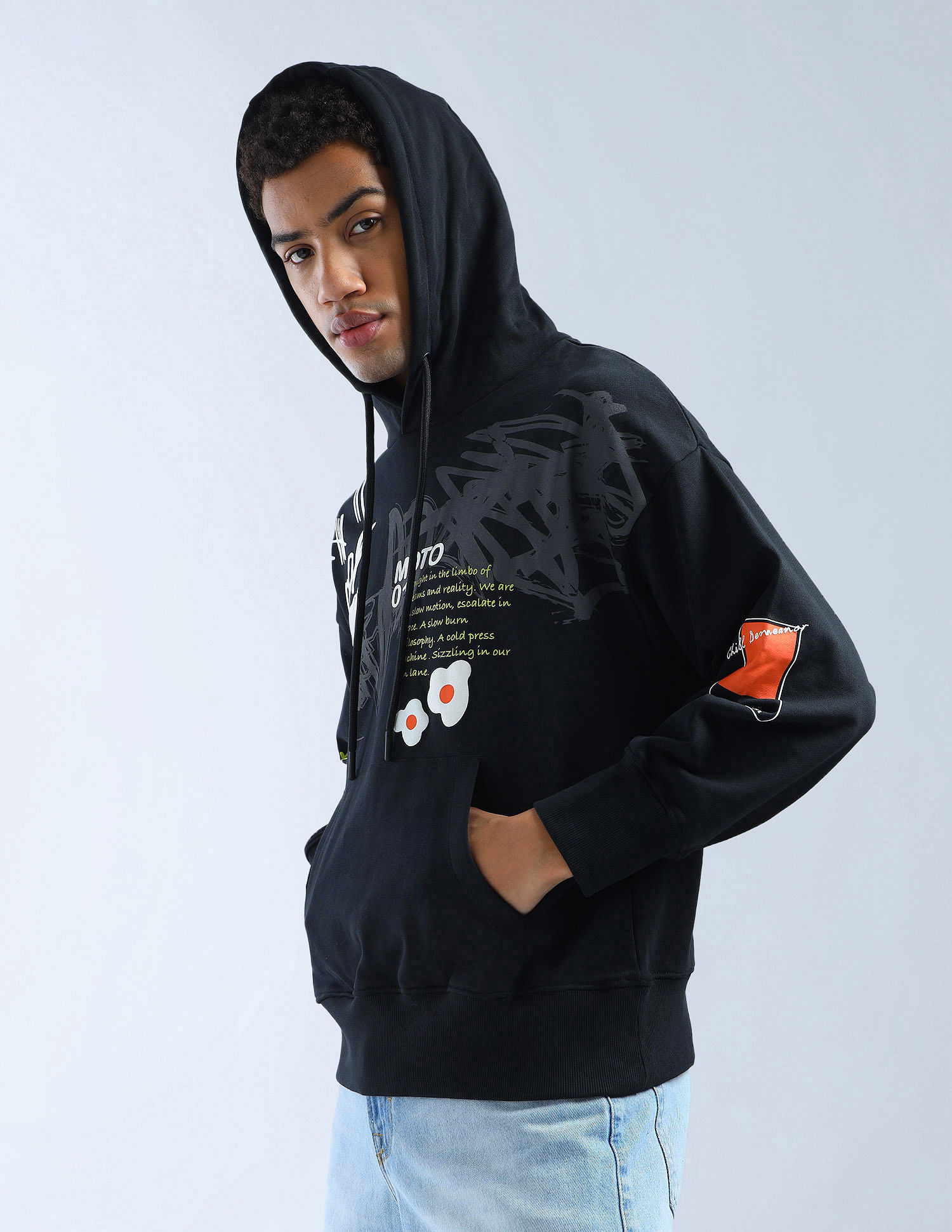 Flying Machine Graphic Printed Oversized Kidult Sweatshirt
