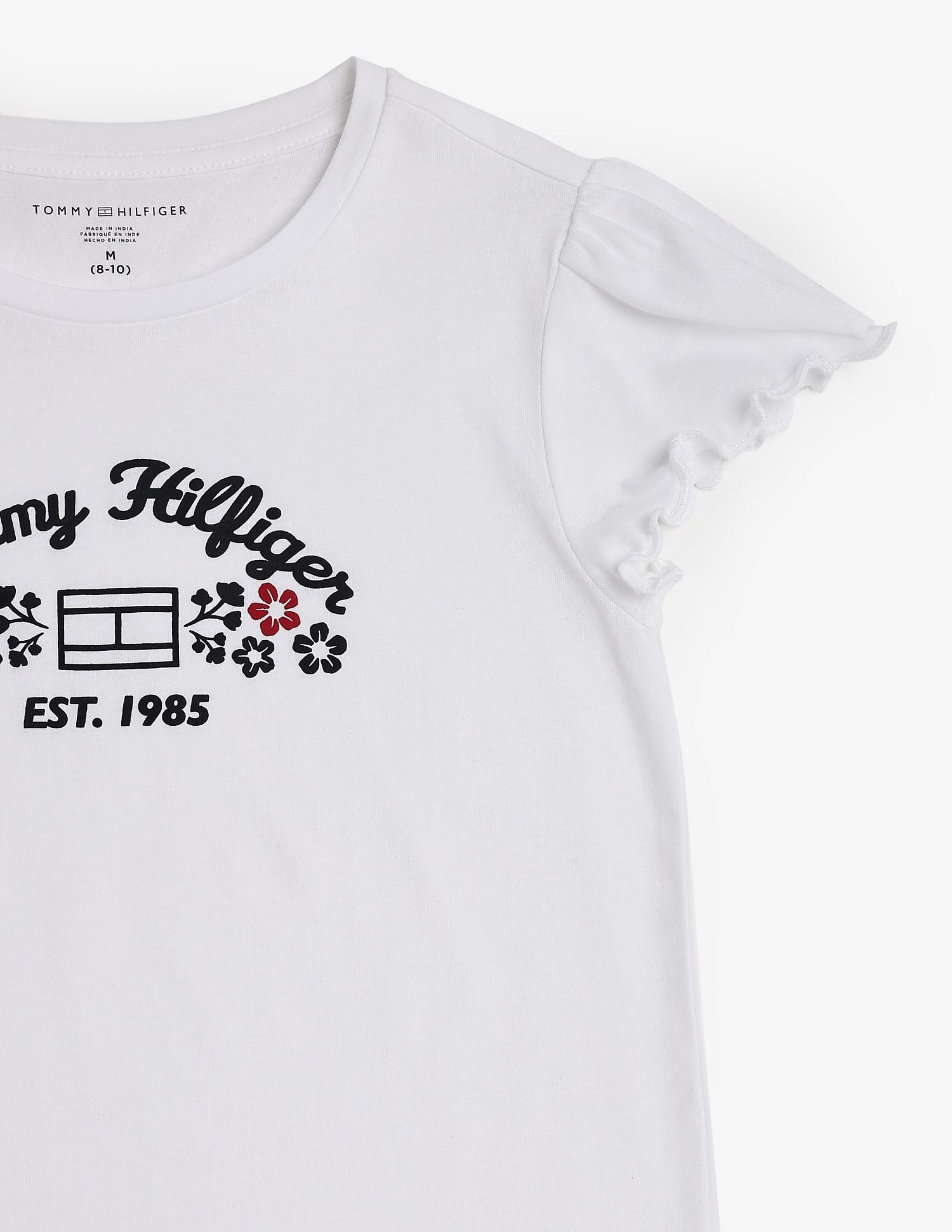 Tommy Hilfiger Kids Girls Logo Regular Fit Cotton T-Shirt