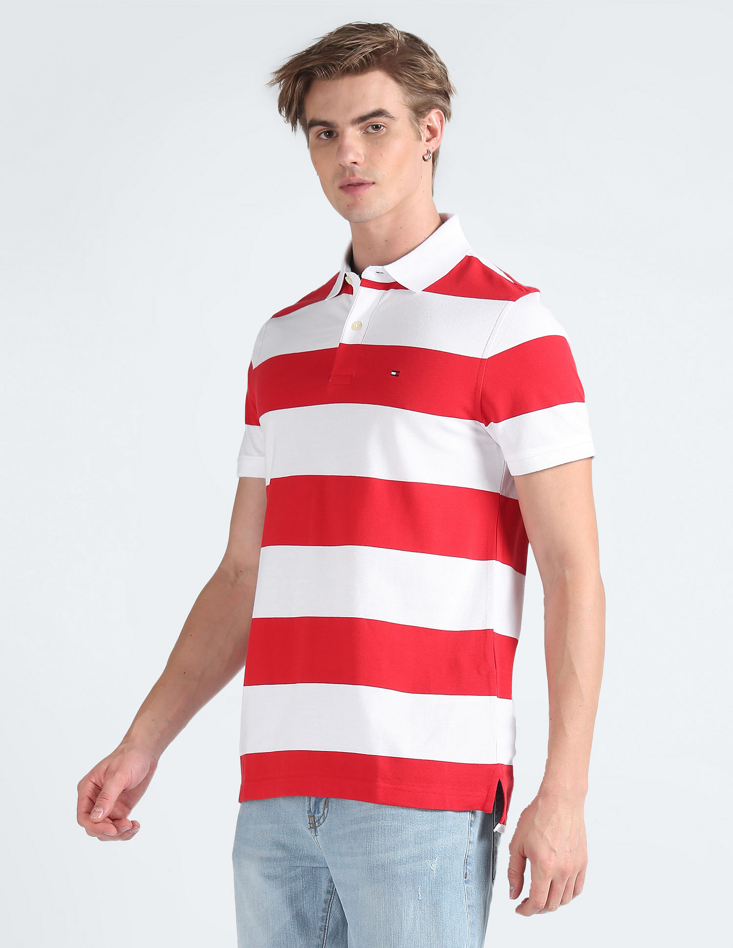 Tommy Hilfiger Striped Custom Fit Polo Shirt