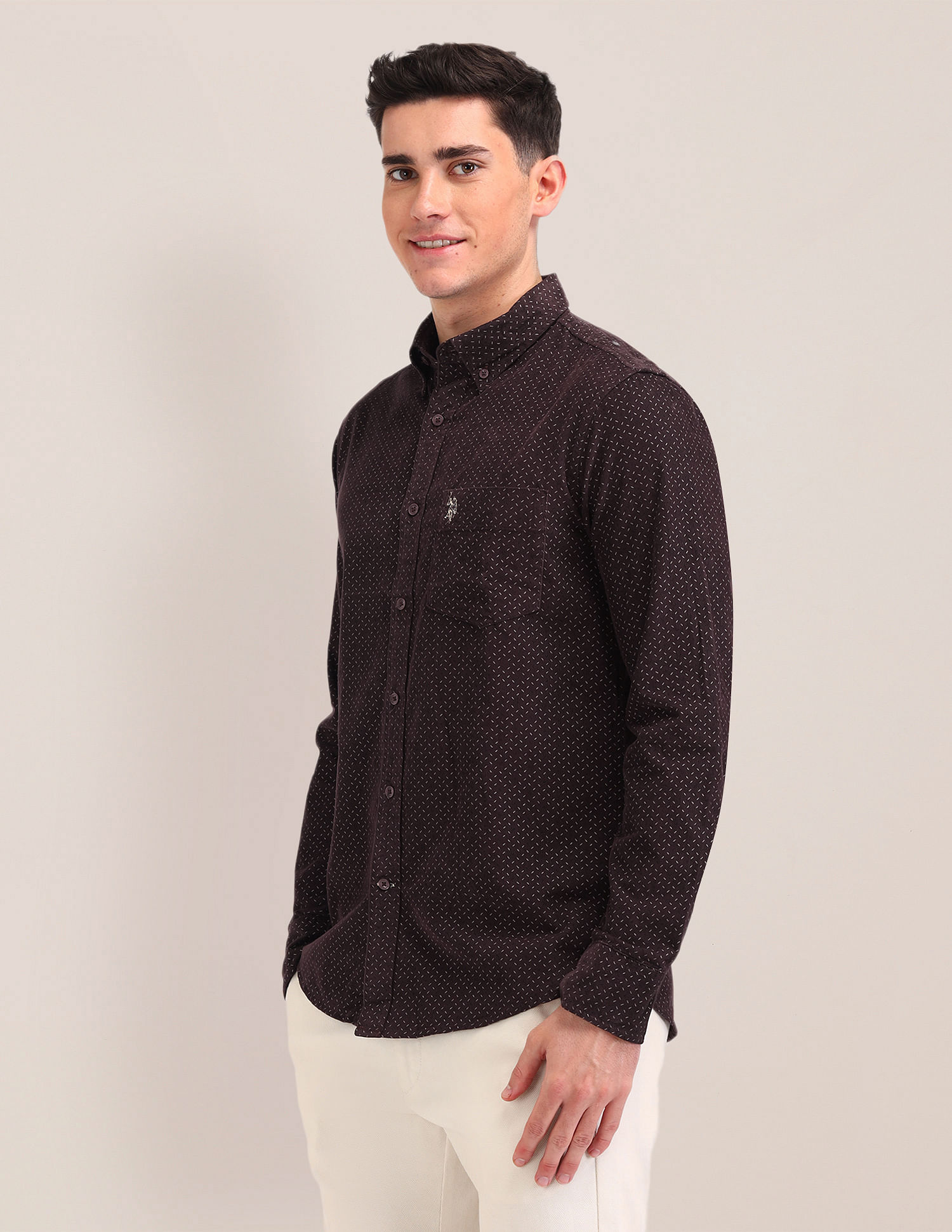 U.S. Polo Assn. All-Over Printed Cotton Shirt