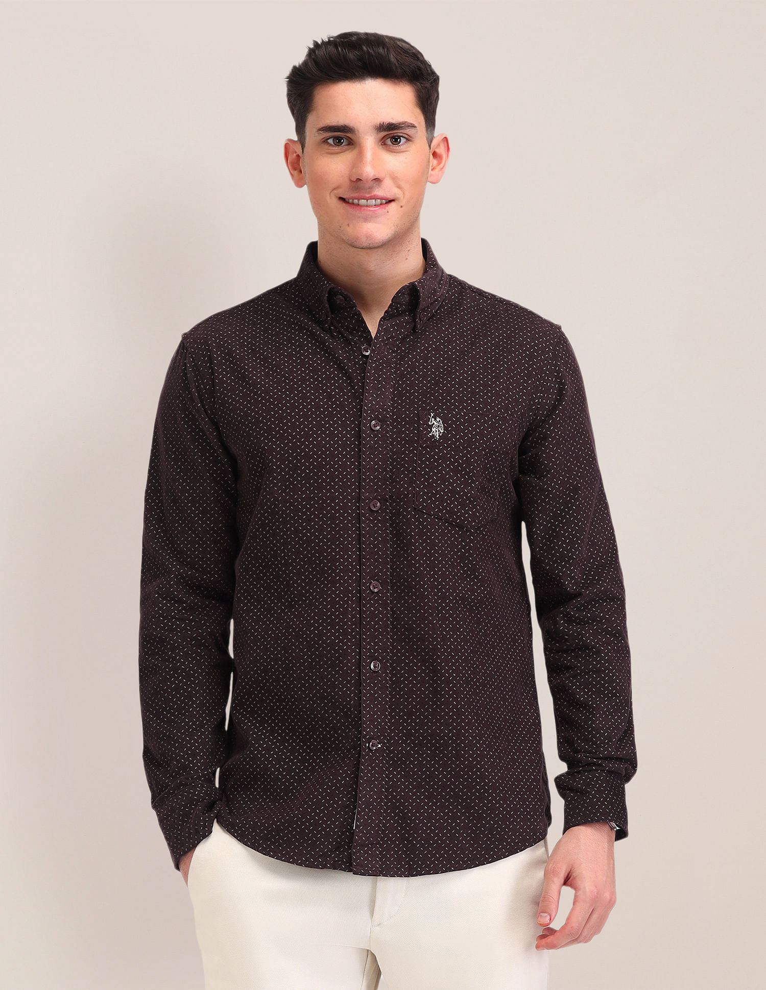 U.S. Polo Assn. All-Over Printed Cotton Shirt