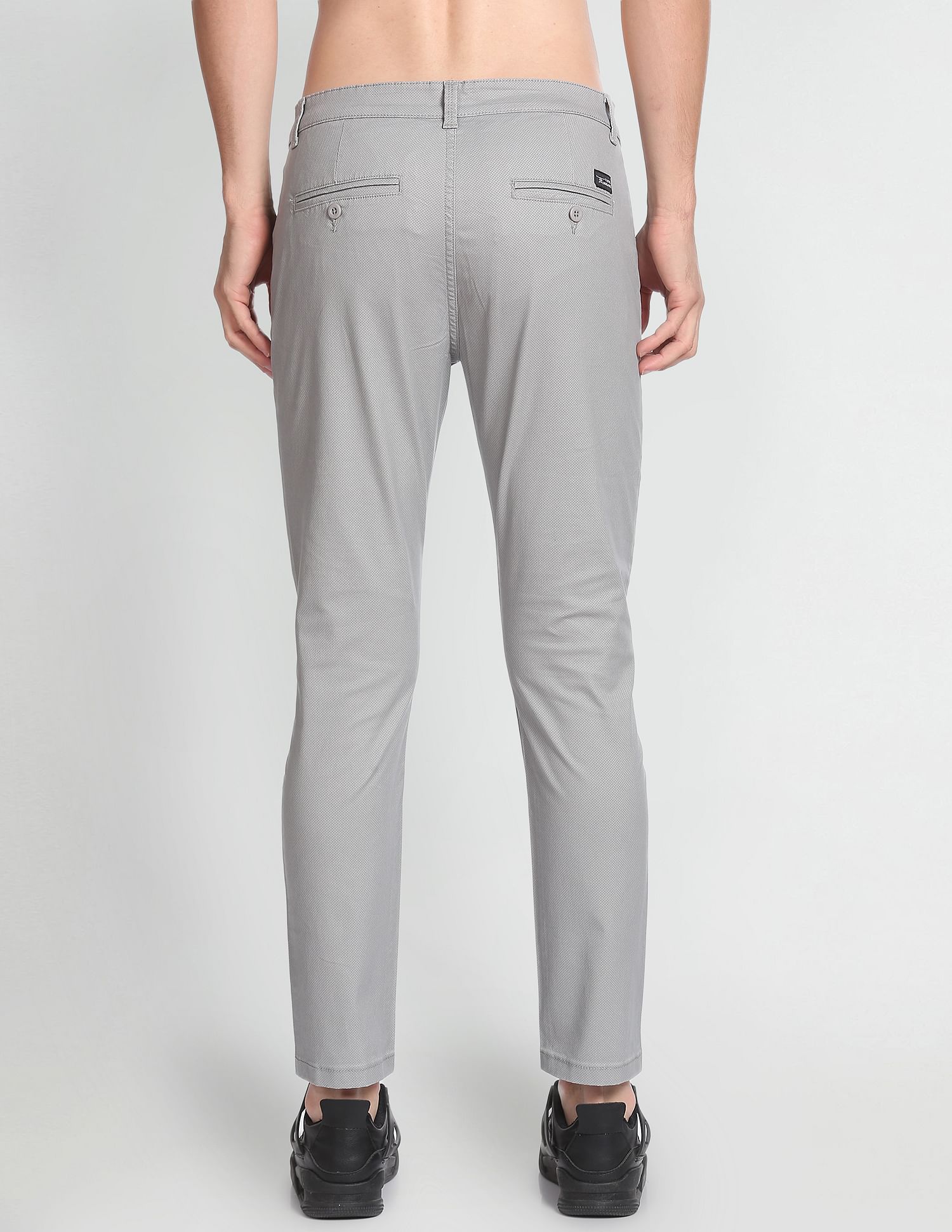 Flying Machine Twill Geometric Print Trousers