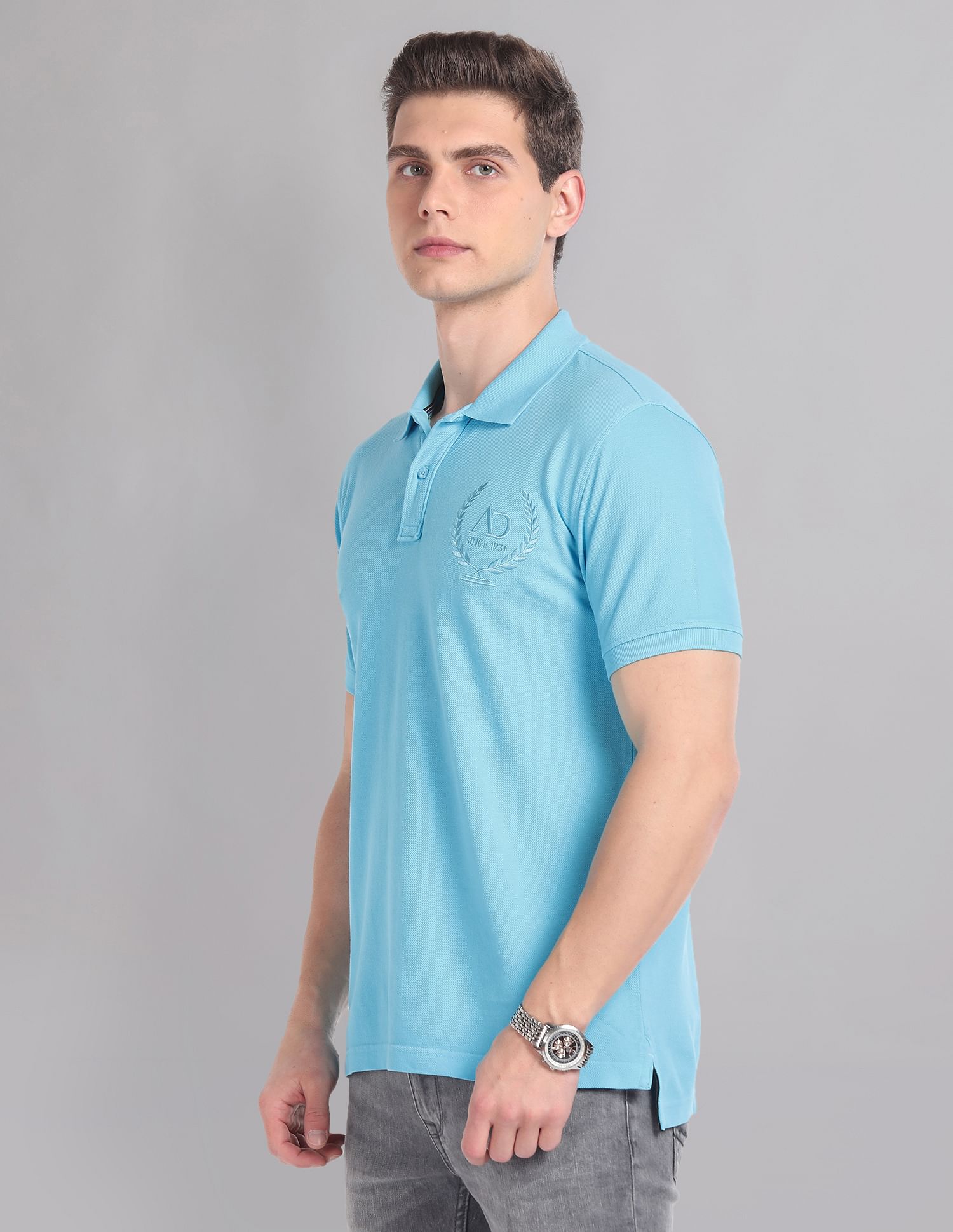 AD by Arvind Embroidered Logo Profound Polo Shirt
