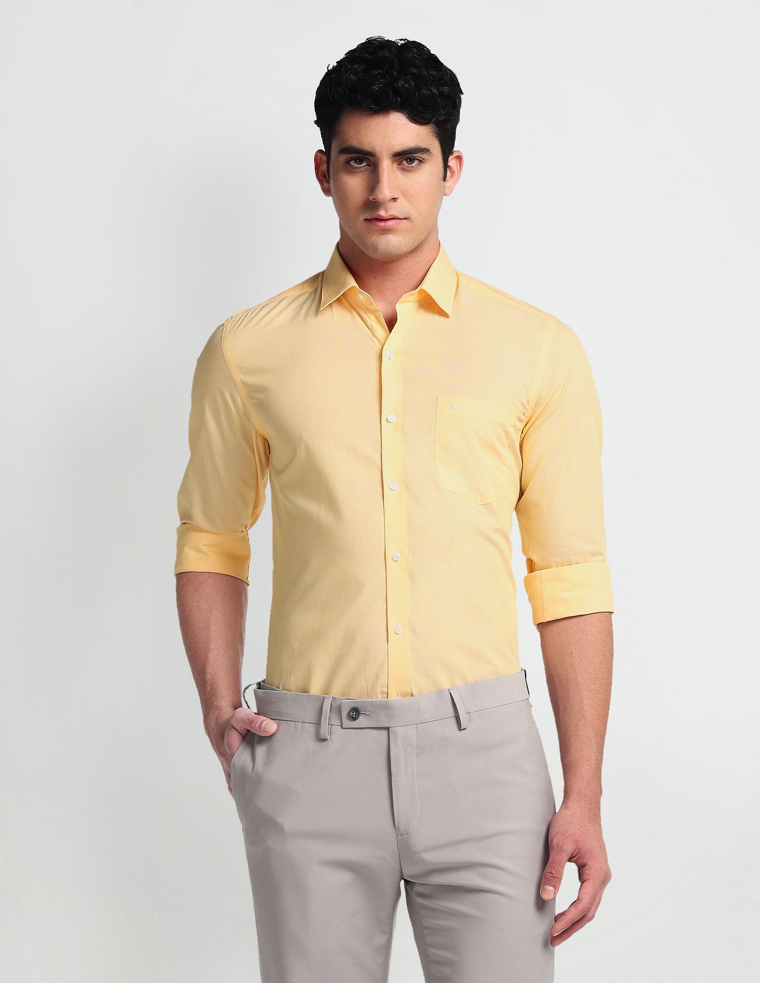 Arrow Pure Cotton Manhattan Slim Shirt