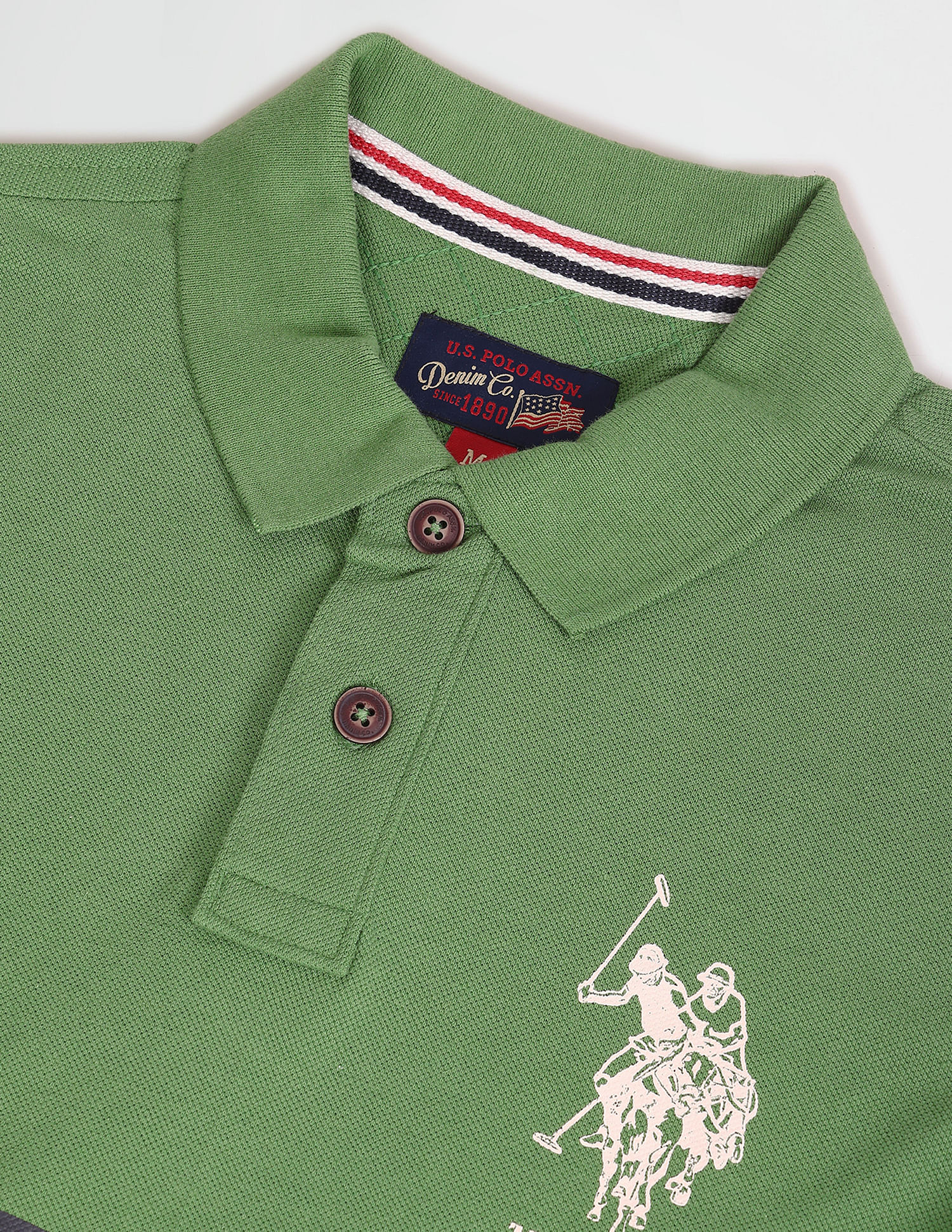 U.S. Polo Assn. Denim Co. Contrast Stripe Pique Polo Shirt