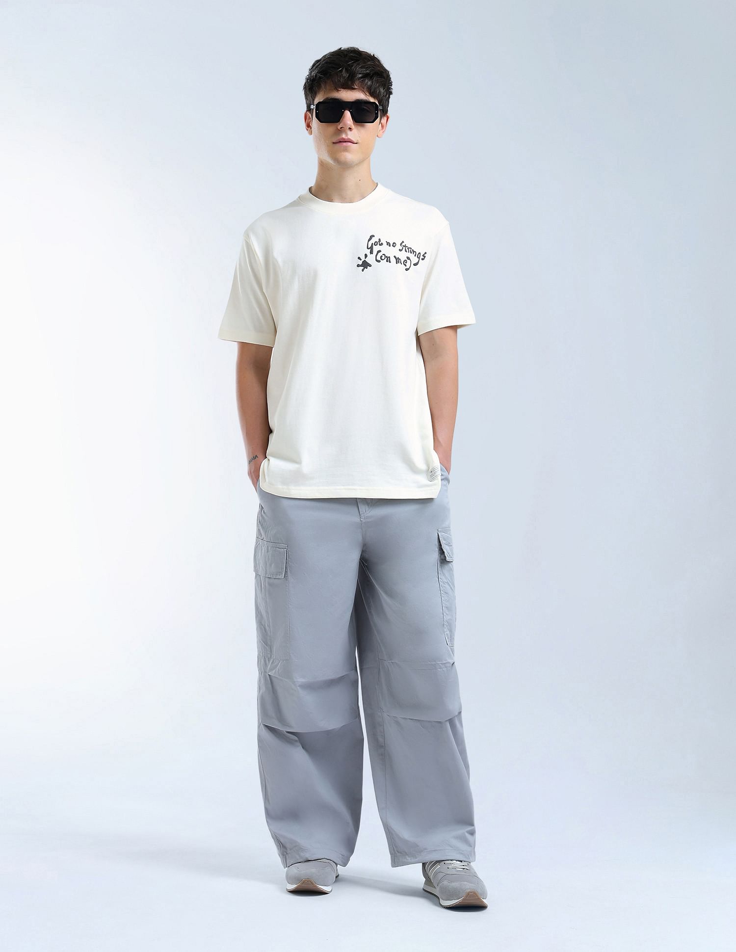 Flying Machine Relaxed Fit Typographic Printed T-Shirt