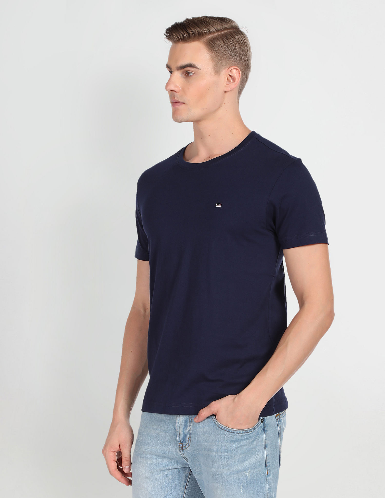 Arrow Sports Crew Neck Solid T-Shirt