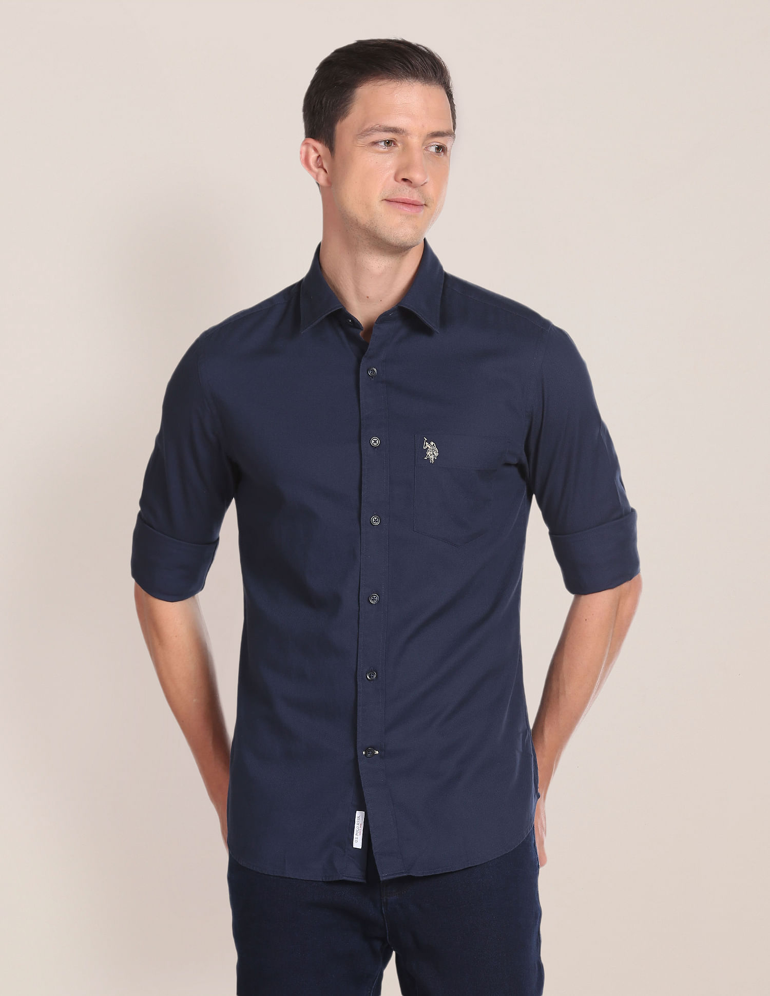 U.S. Polo Assn. Solid Cotton Tailored Shirt