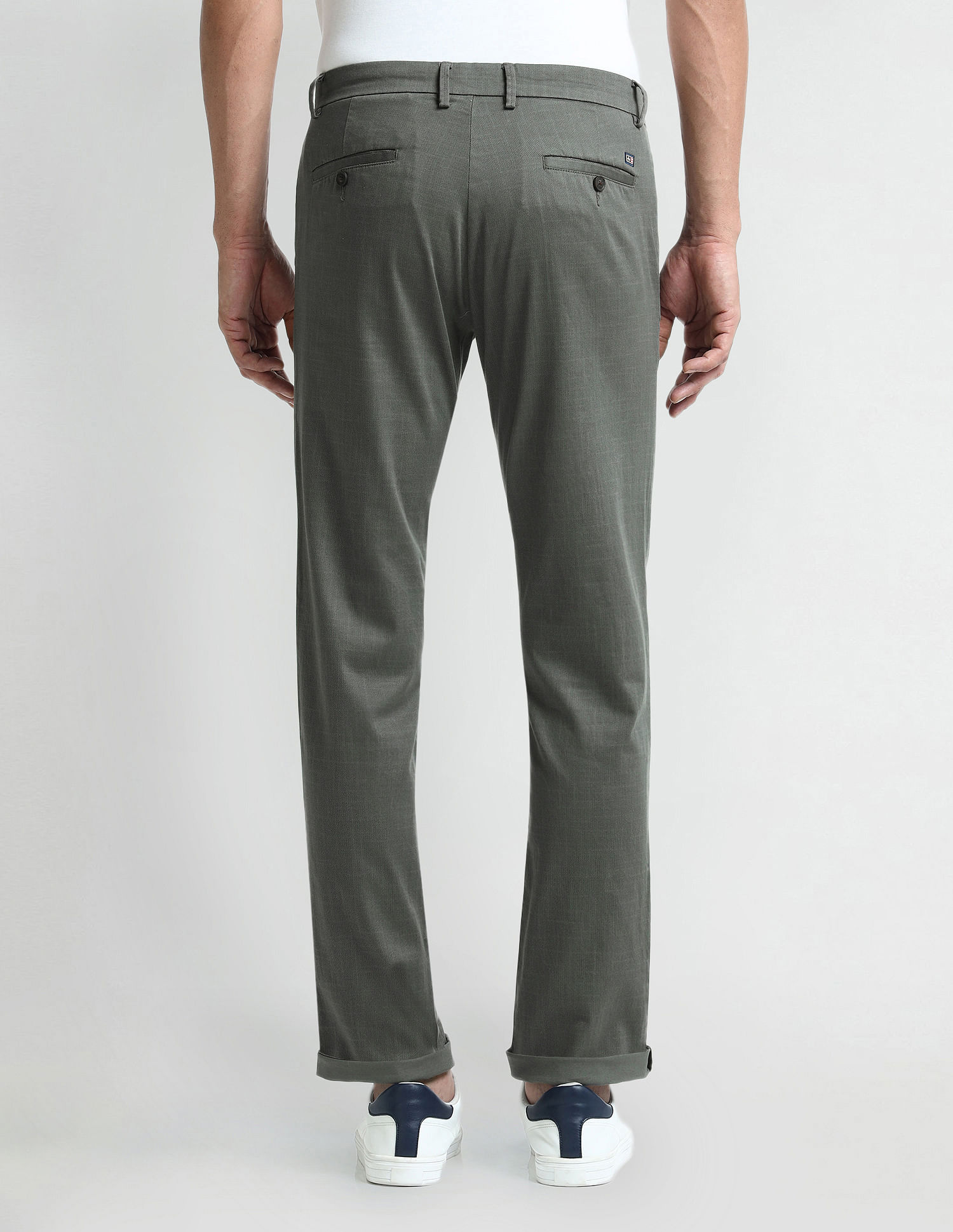 Arrow Sport Mid Rise Slim Fit Trousers
