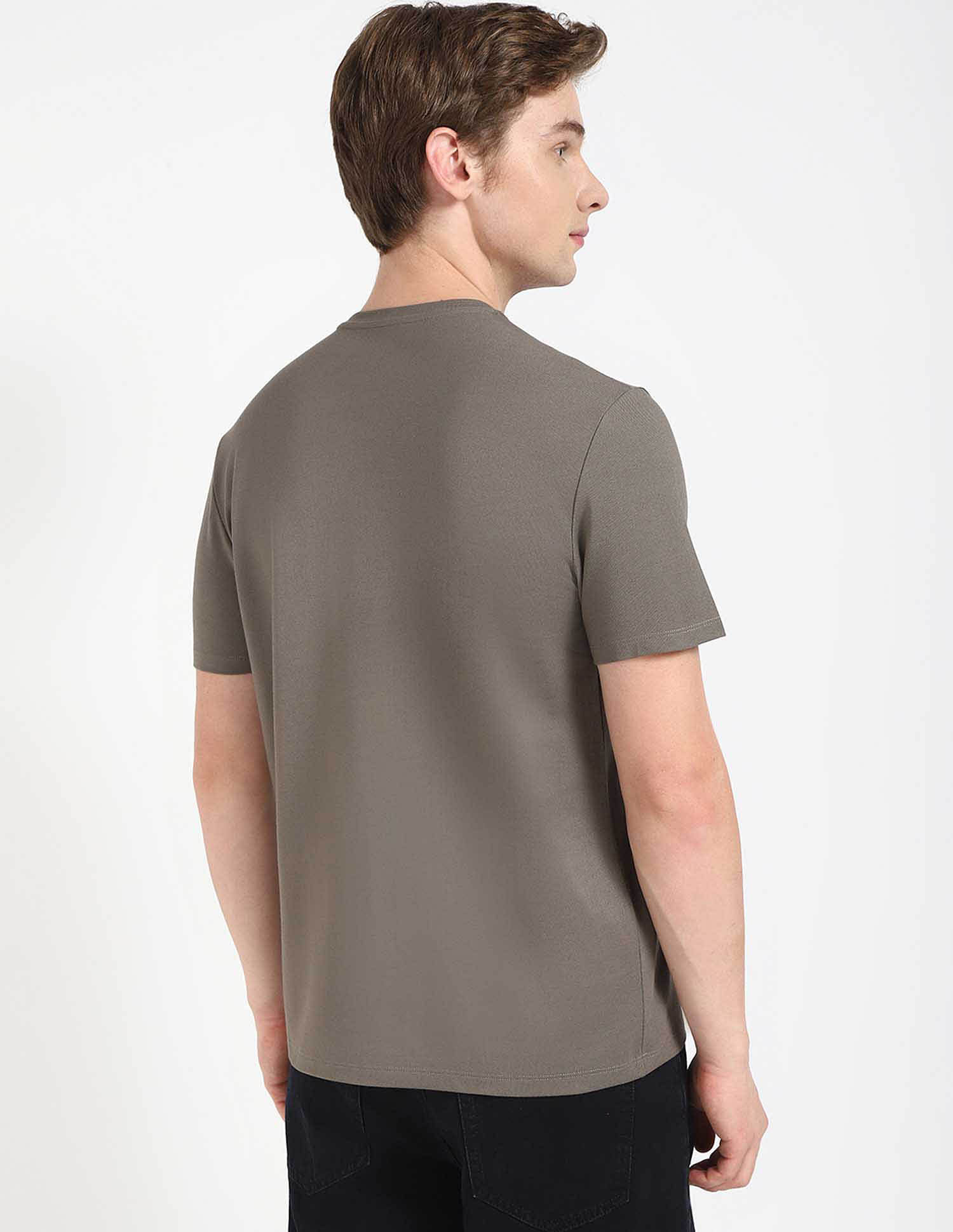 Calvin Klein Jeans Earthy Brown Solid T-Shirt