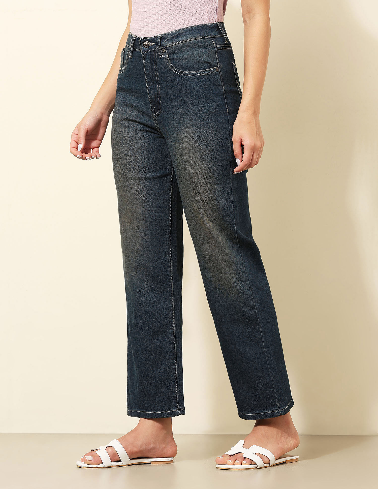 U.S. Polo Assn. Women High Rise Straight Fit Jeans