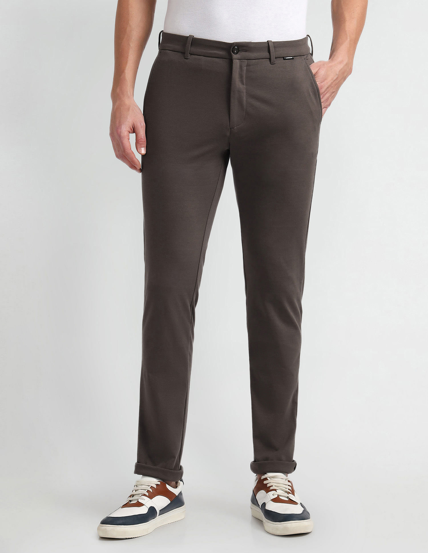 Arrow Sports Mid Rise Smart Flex Trousers