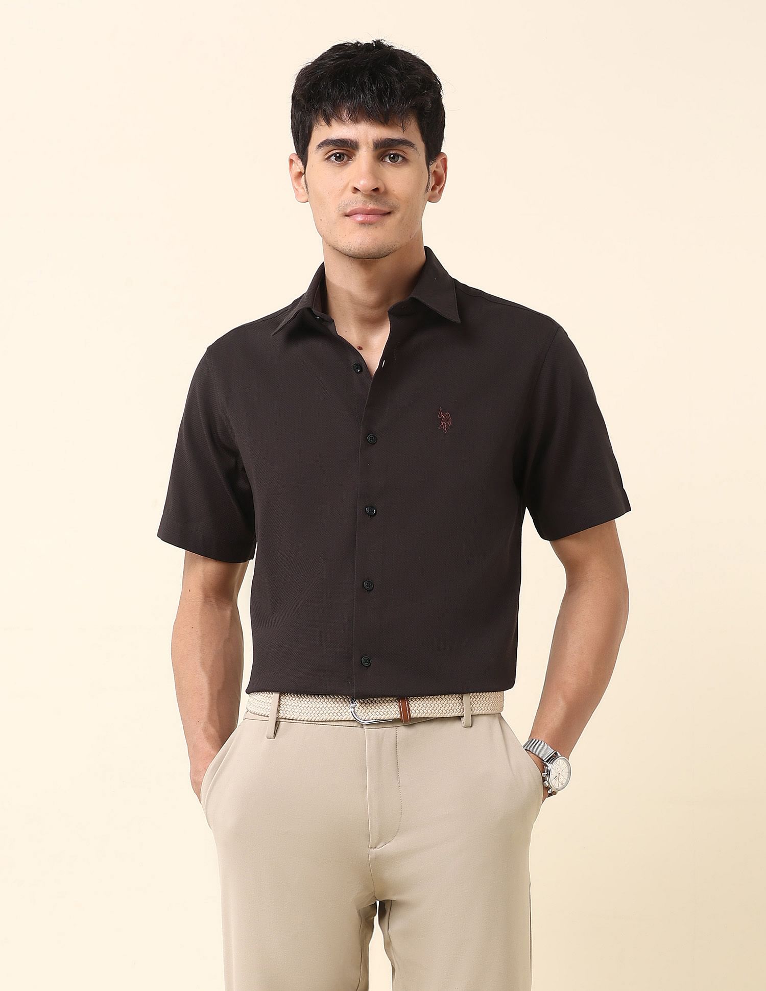 U.S. Polo Assn. Solid Tailored Fit Shirt