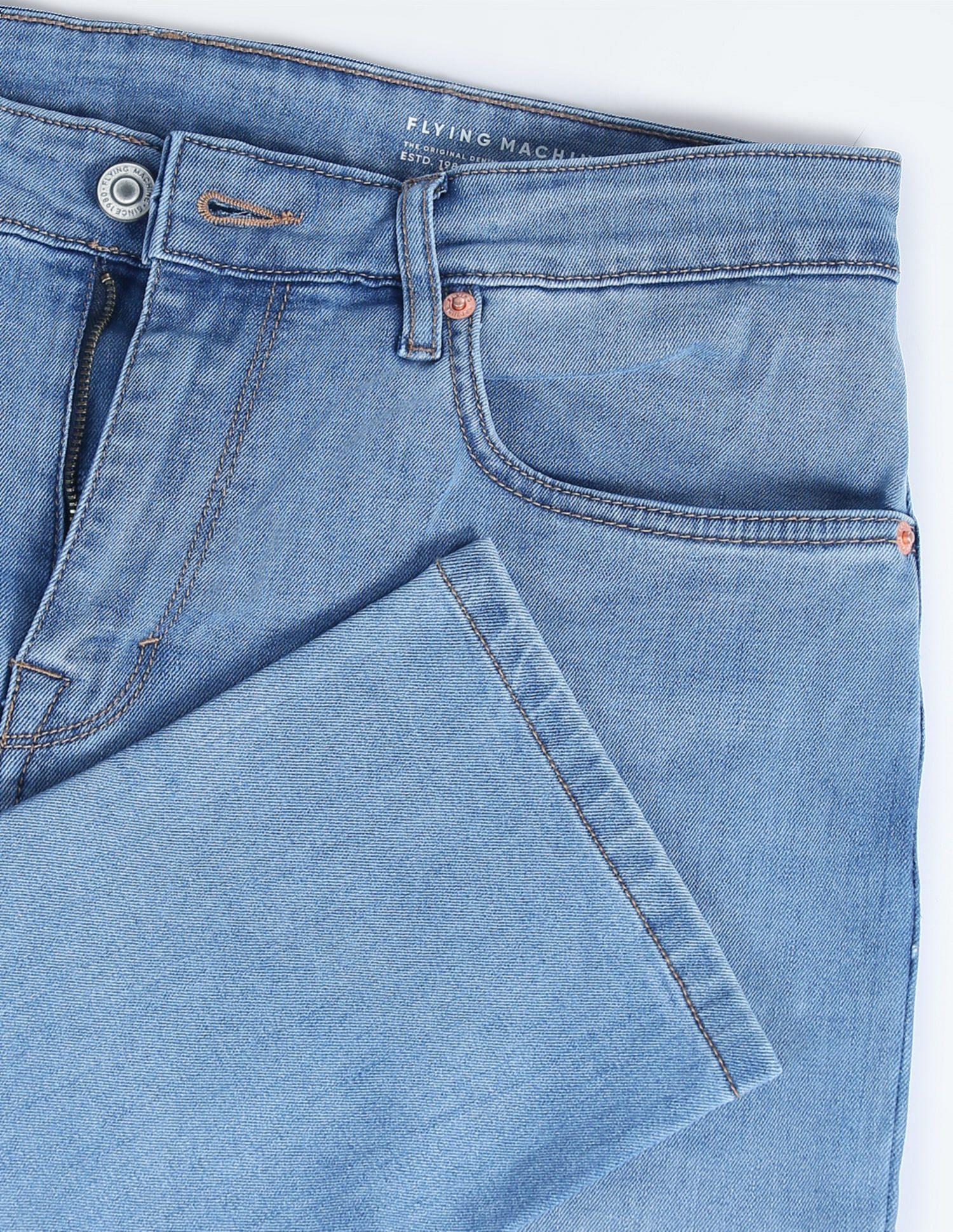 Flying Machine Stone Wash Slash Slim Tapered Jeans