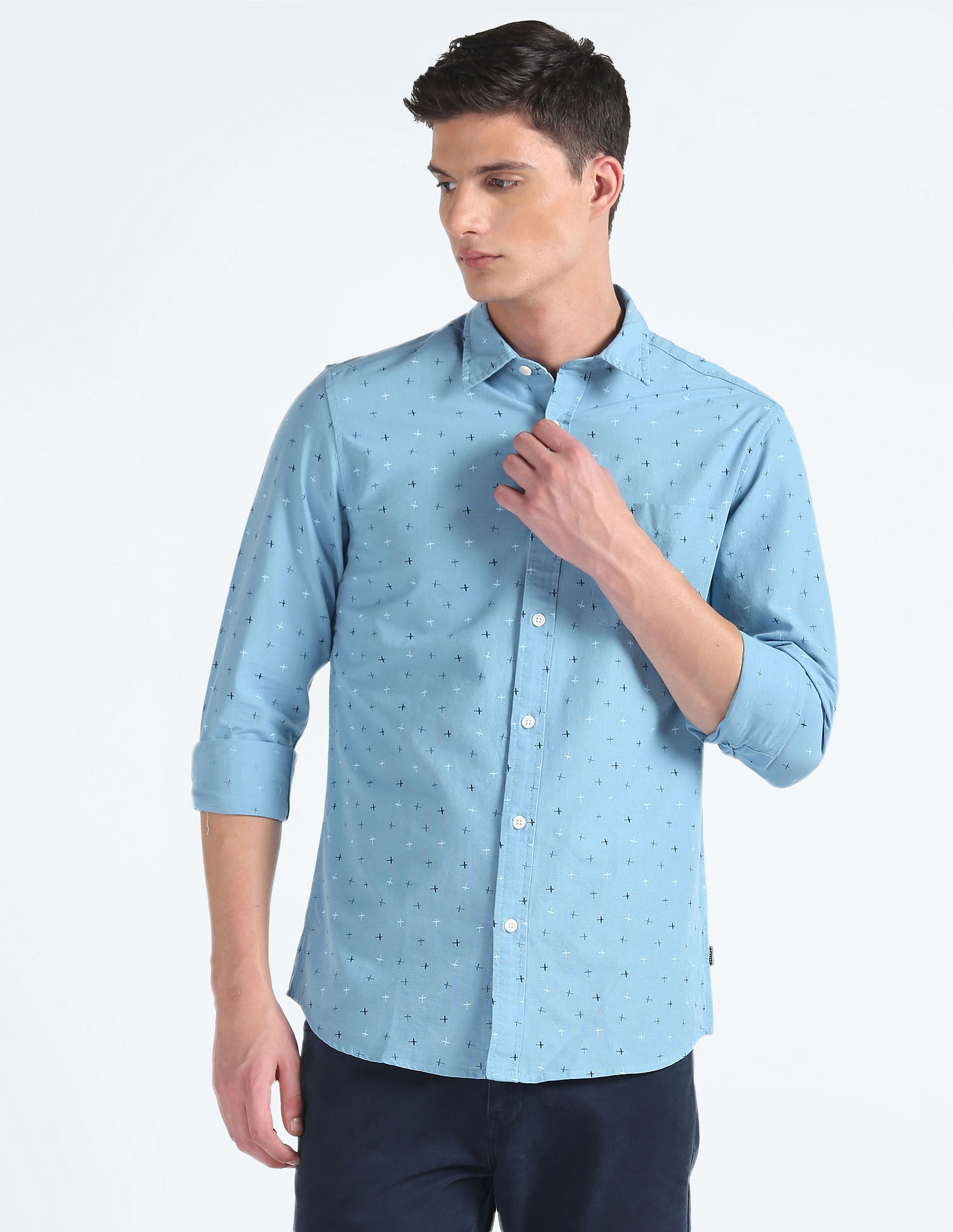 Flying Machine Dobby Cotton Shirt