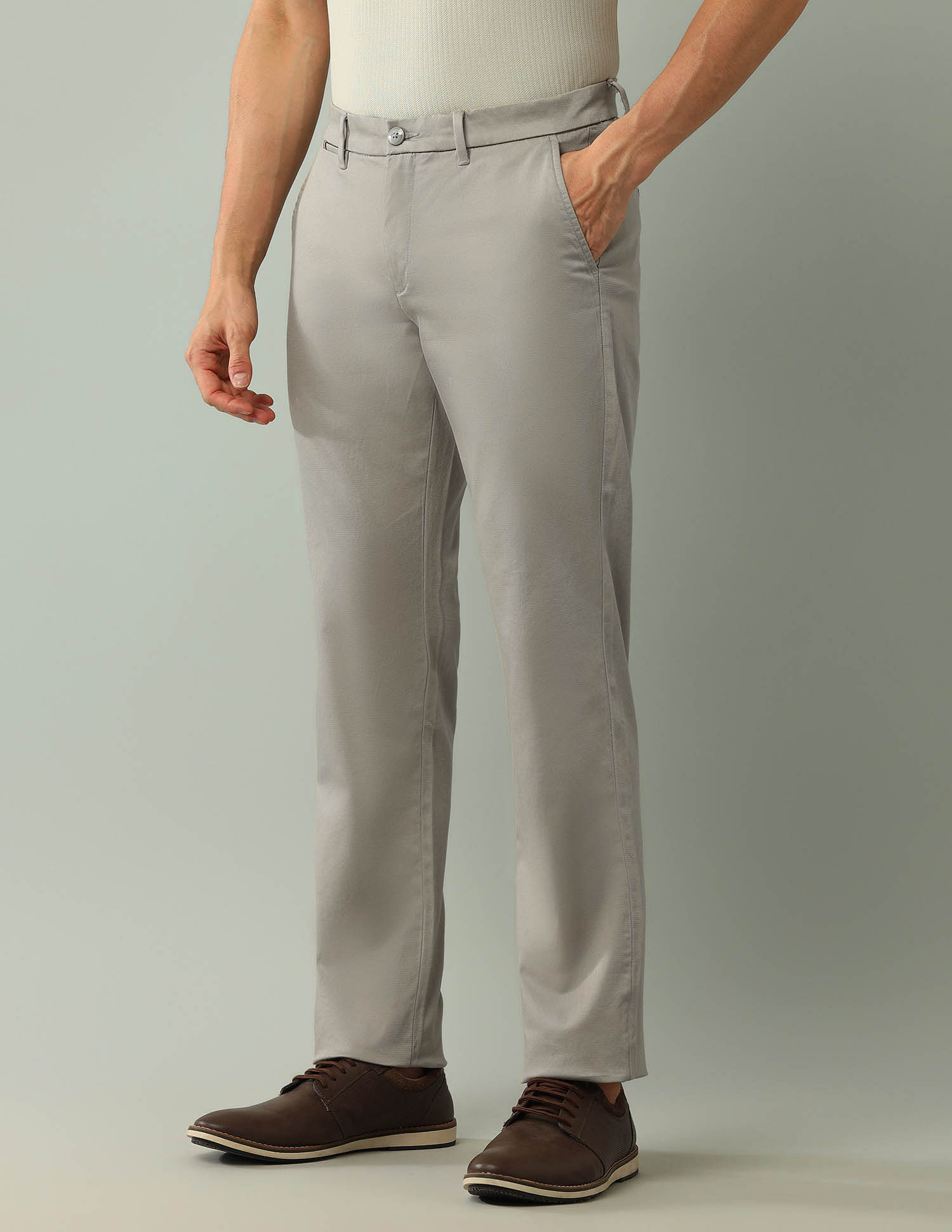 Arrow Sport Solid Dobby Weave Trousers