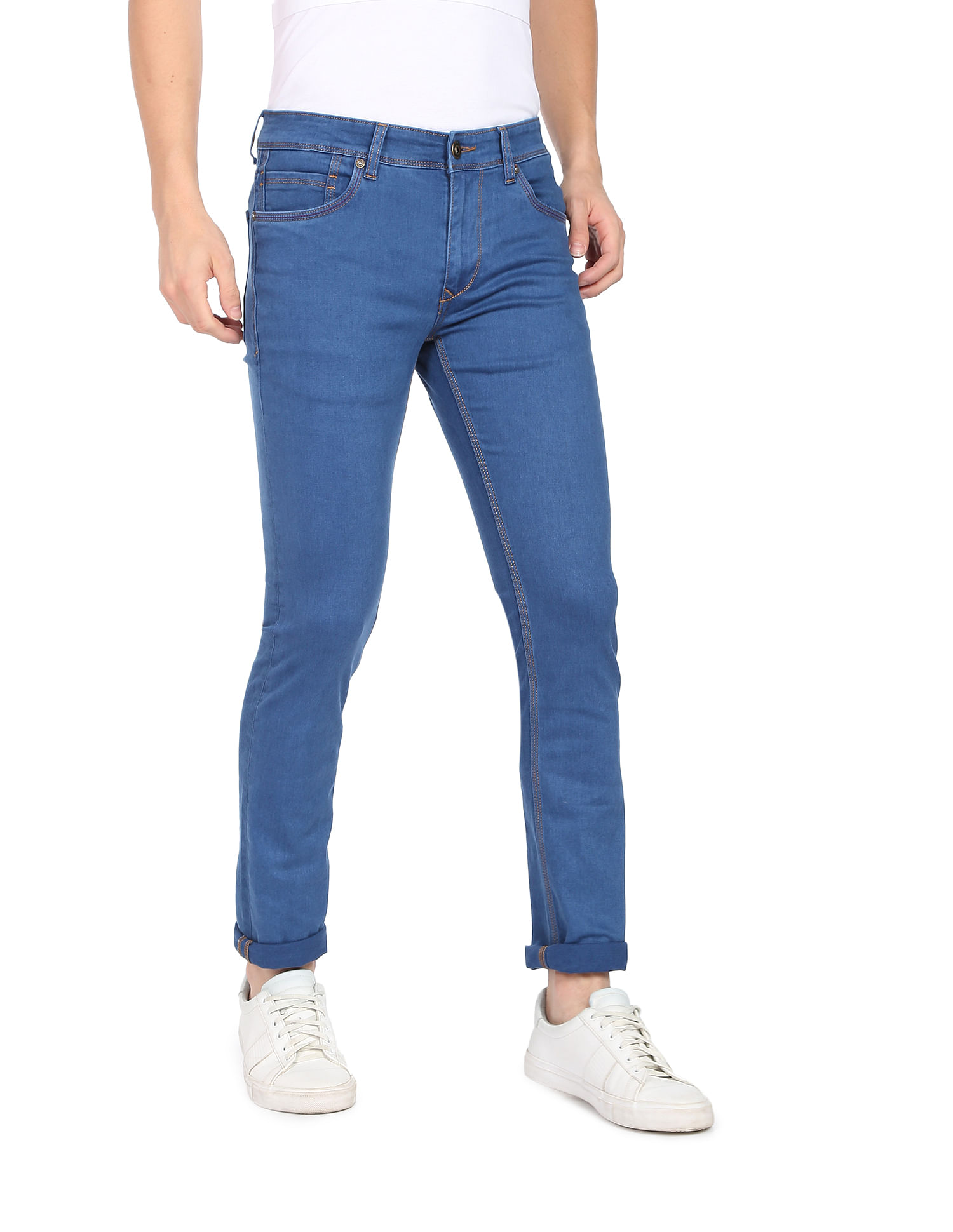 AD by Arvind Clean Look Washed Stretch Jeans