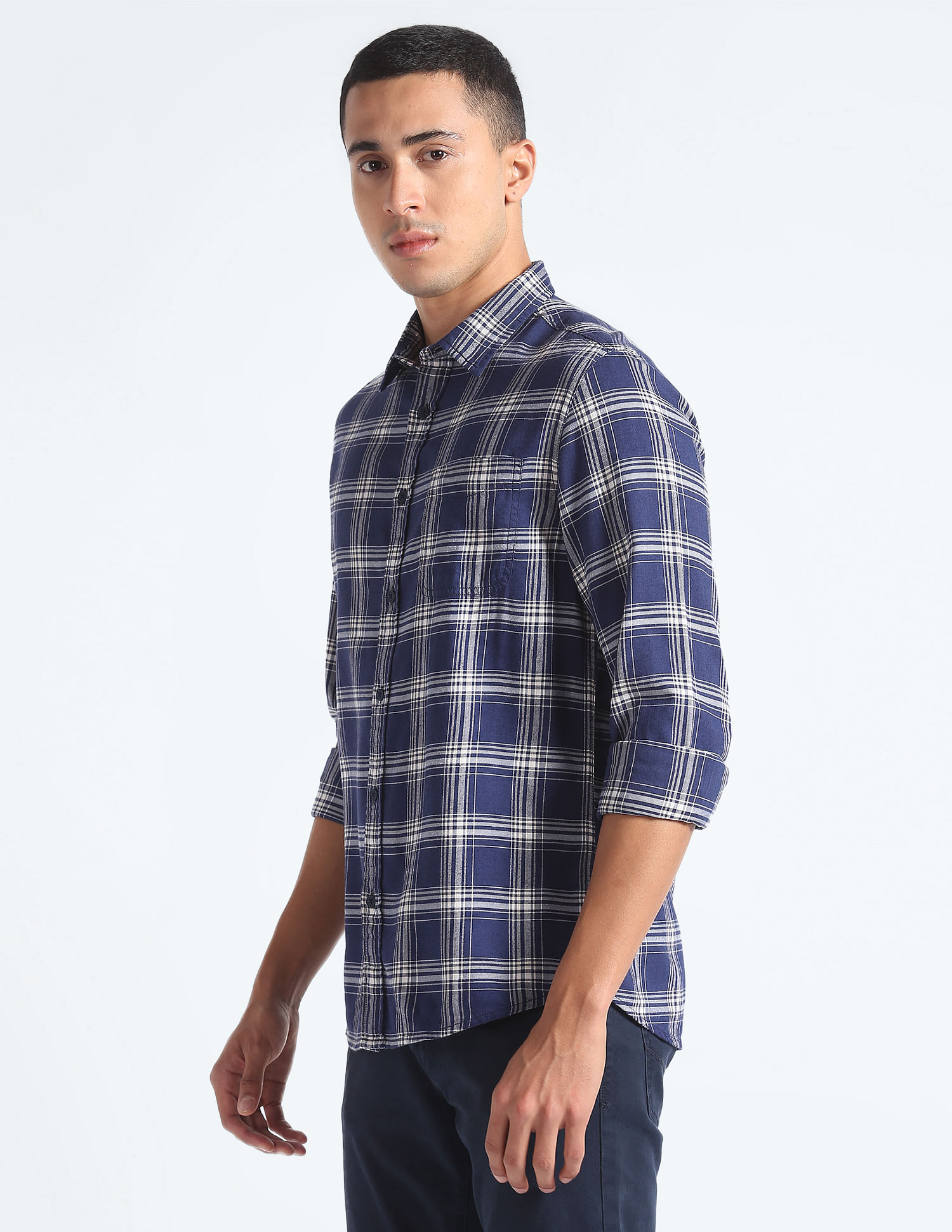 Flying Machine Tartan Check Twill Shirt