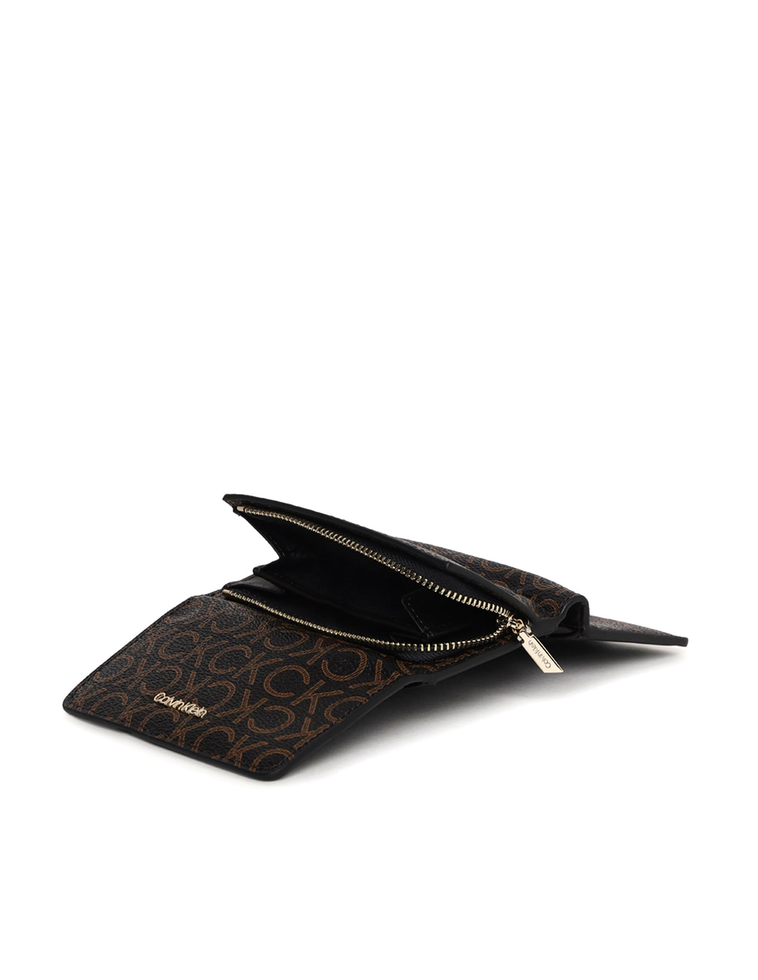 Small Calvin Klein zippered clutch wristlet travel Wallet pouch fits  passport | eBay