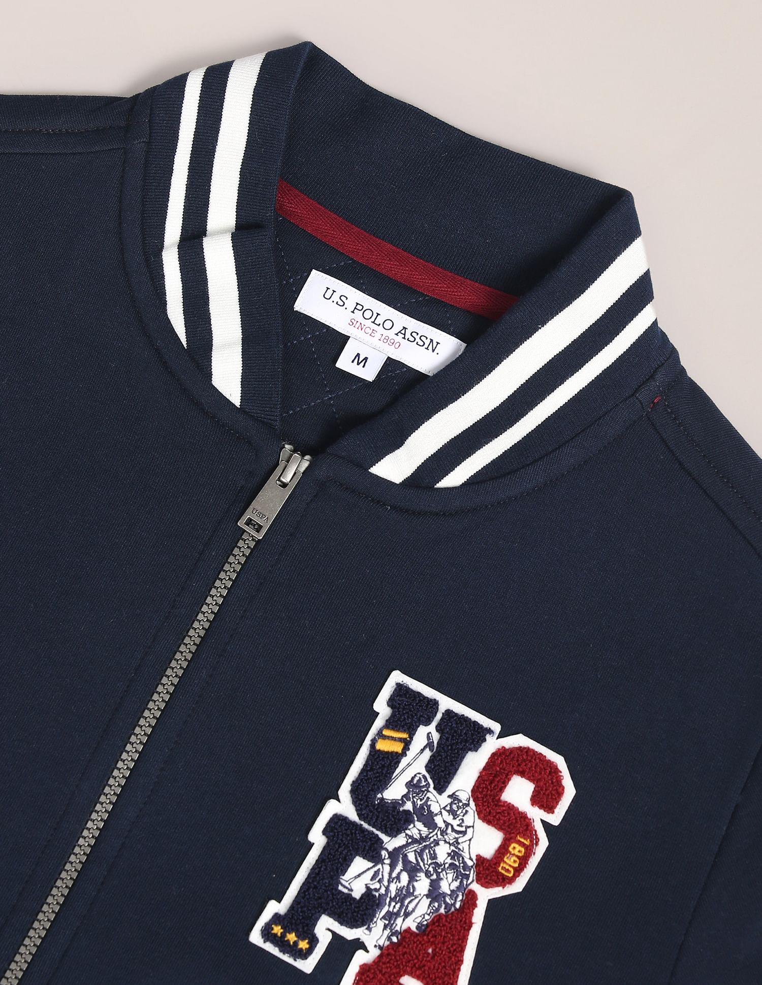 U.S. Polo Assn. Stand Neck Appliqued Sweatshirt