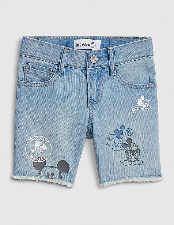 Buy GAP Toddler Boy Blue Disney Mickey Mouse Denim Shorts NNNOW