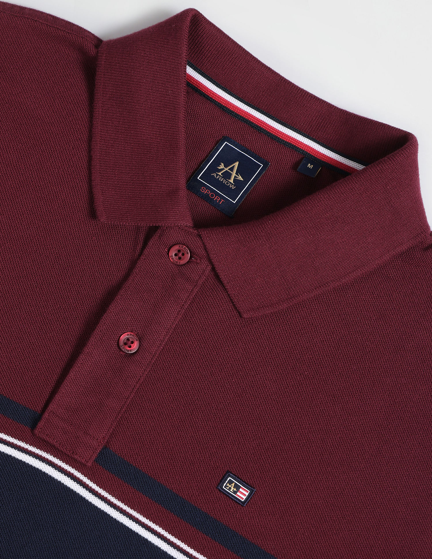 Arrow Sports Cotton Horizontal Stripe Polo Shirt