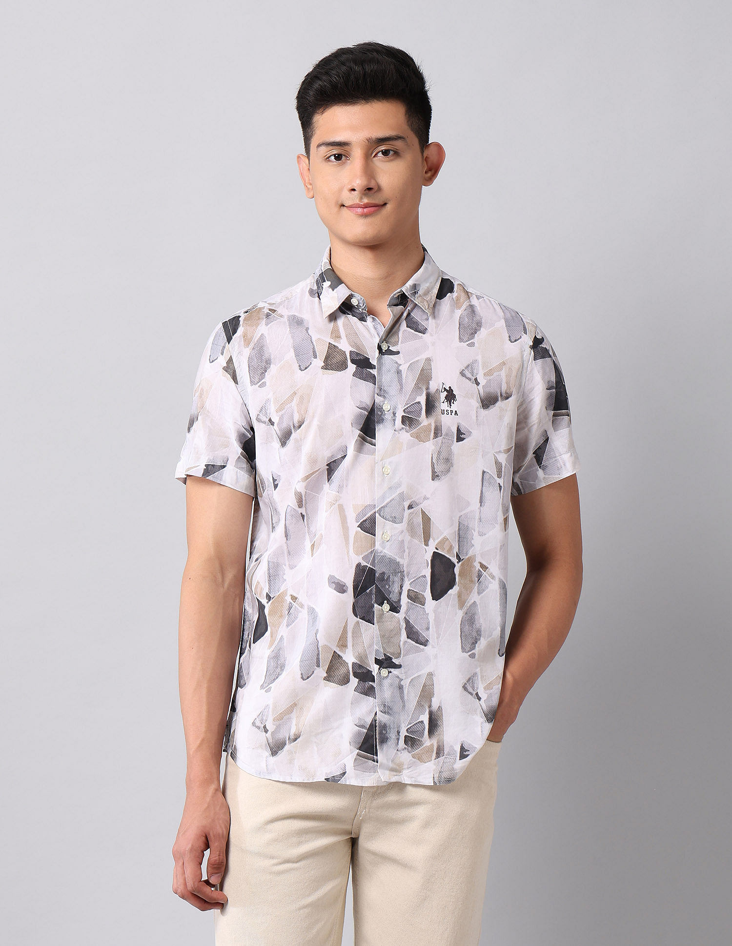U.S. Polo Assn. Denim Co. Abstract Printed Regular Fit Shirt