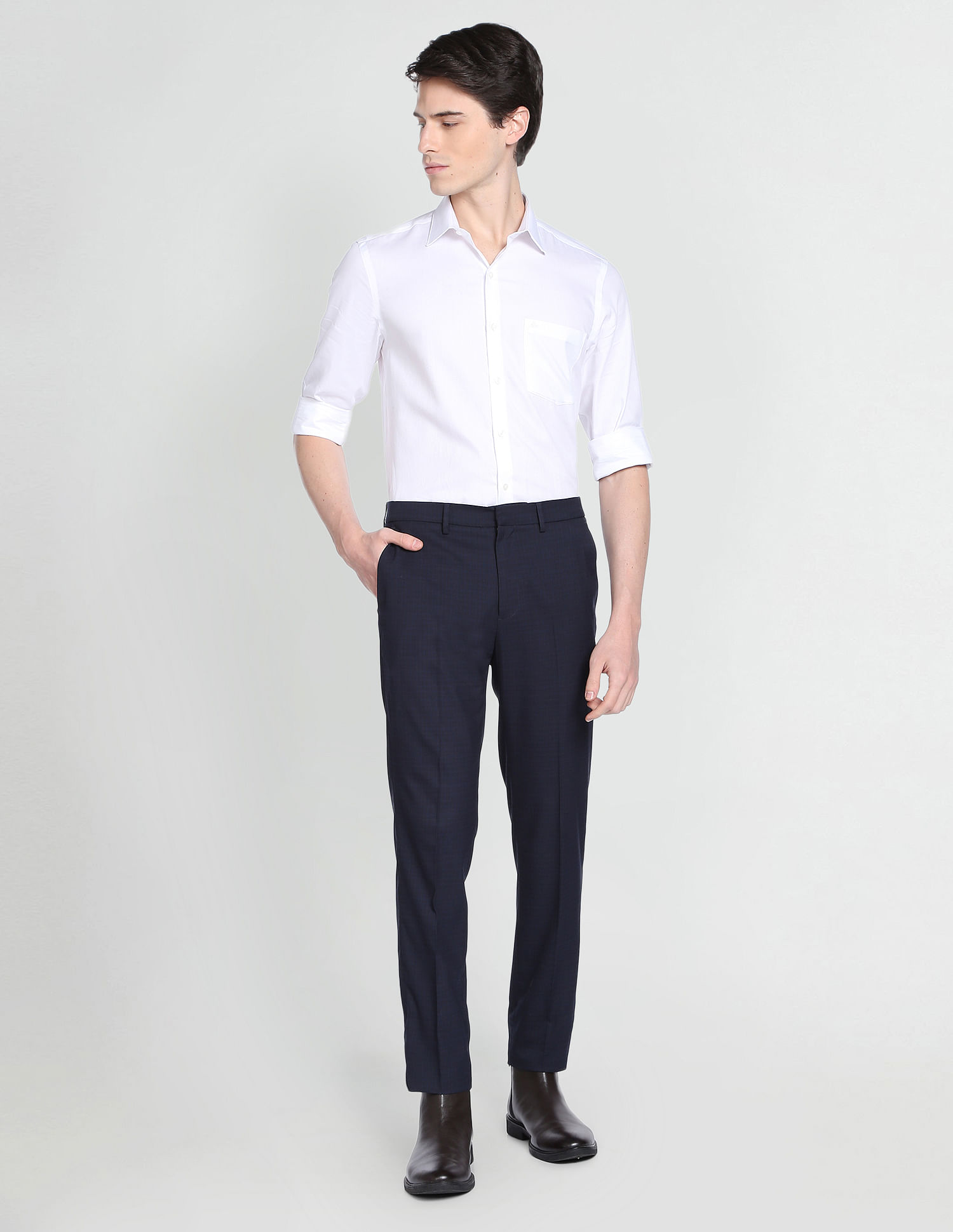 Buy Men's Arrow Dark Grey Tailored Fit Formal Trousers Online | Centrepoint  UAE