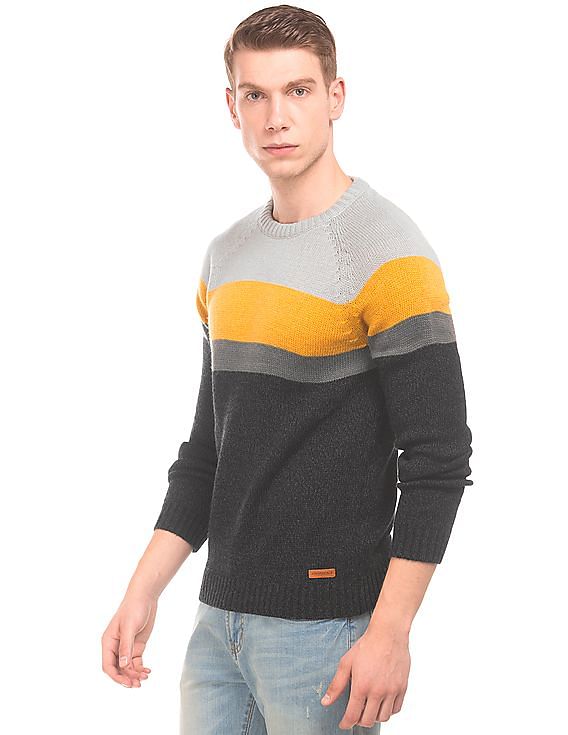 Aeropostale Long Sleeve Colour-Block Sweater