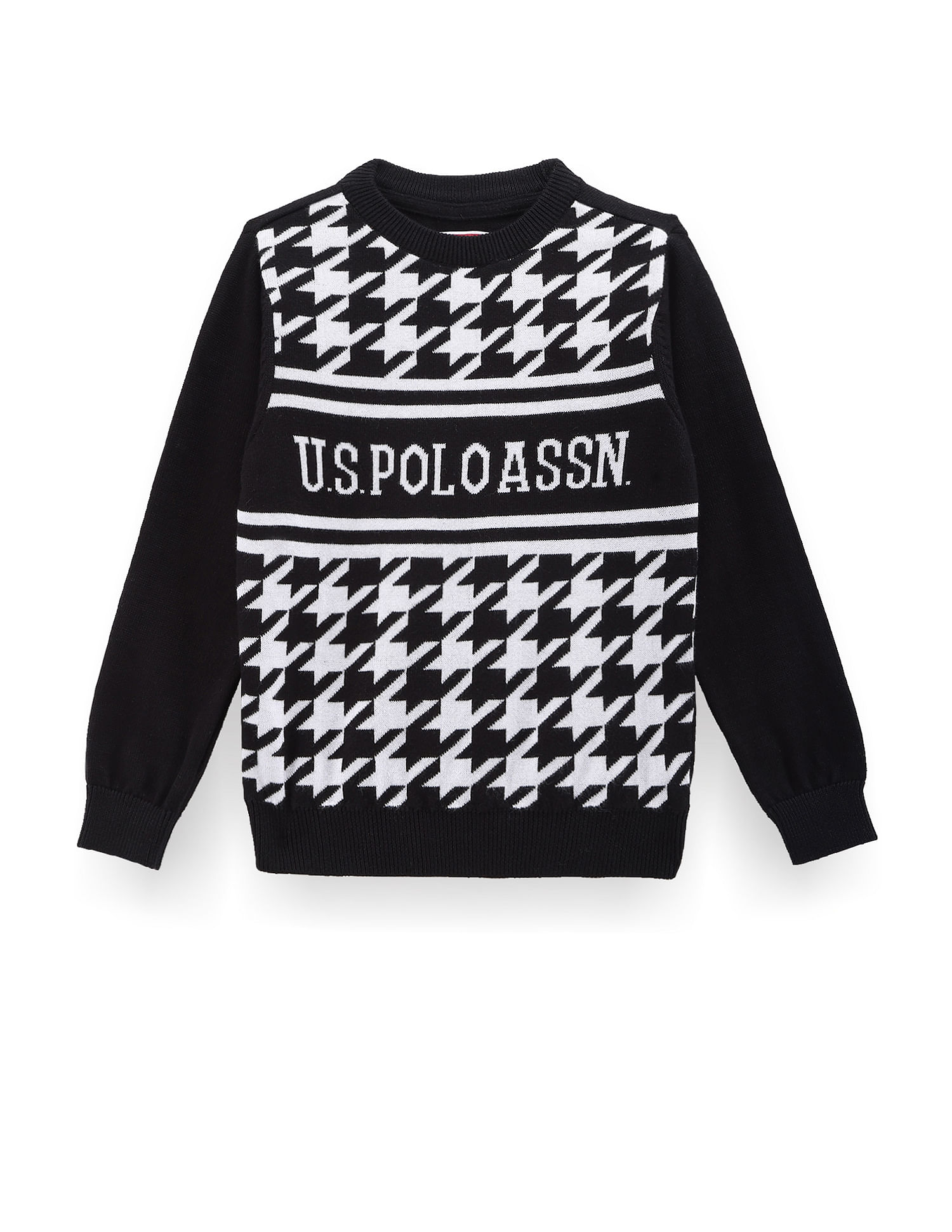 U.S. Polo Assn. Kids Boys Houndstooth Logo Sweater