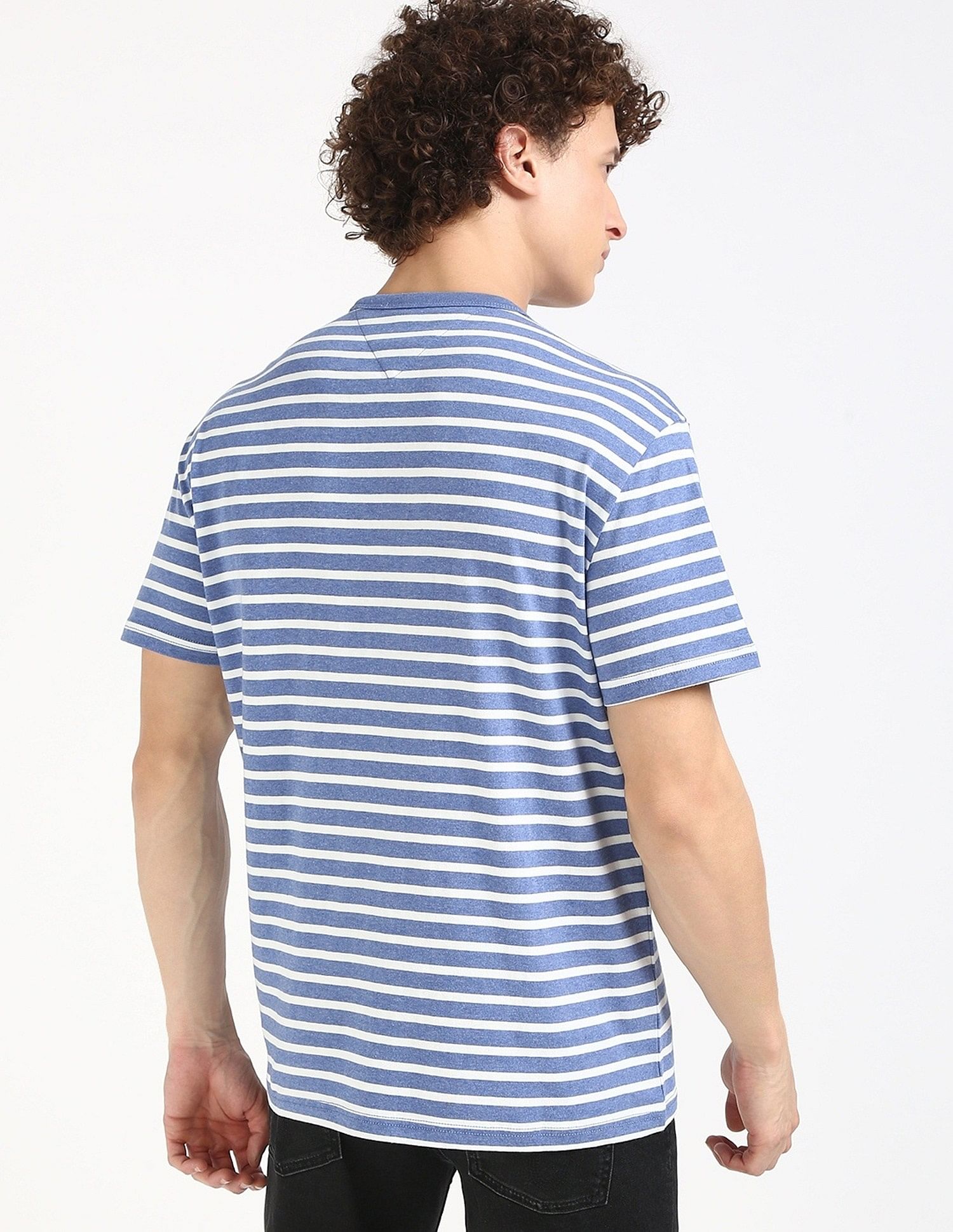 Tommy Hilfiger Logo Striped Regular-Fit Cotton T-Shirt