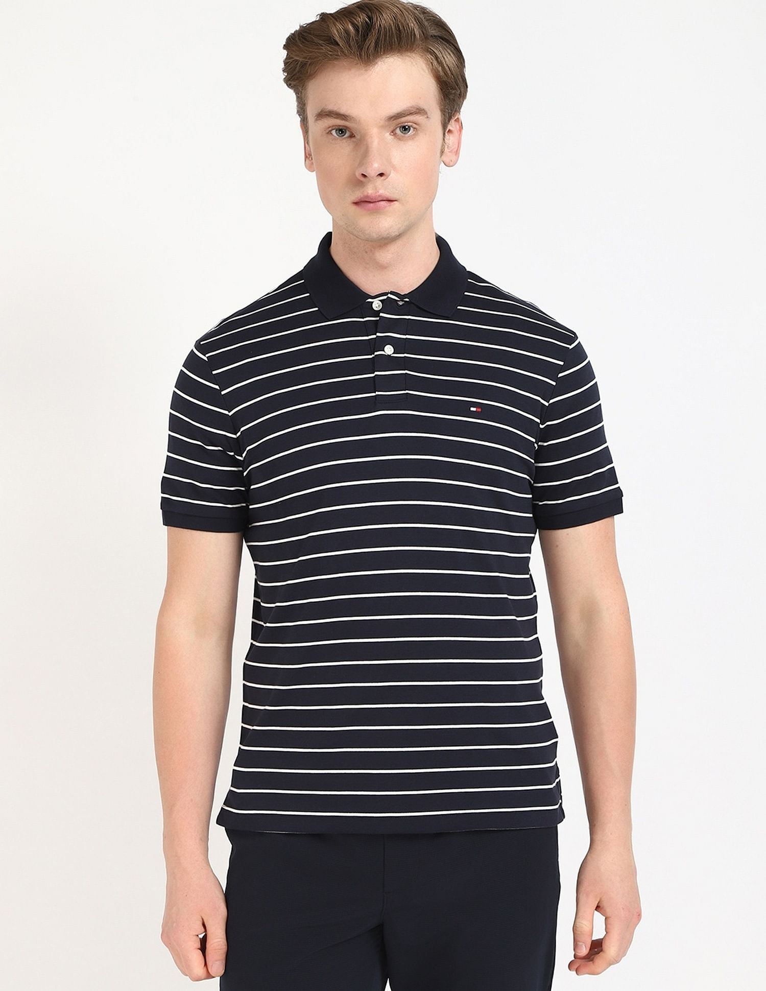 Tommy Hilfiger Striped Regular-Fit Cotton Polo Shirt