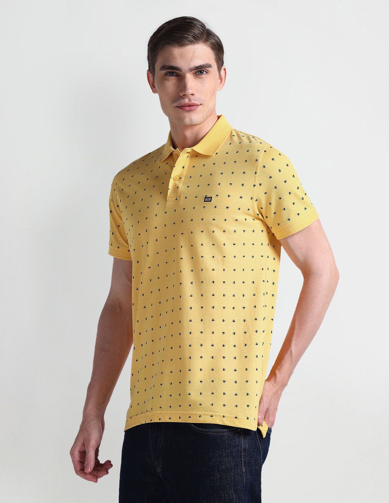Arrow Sports Geometric Print Regular Polo Shirt