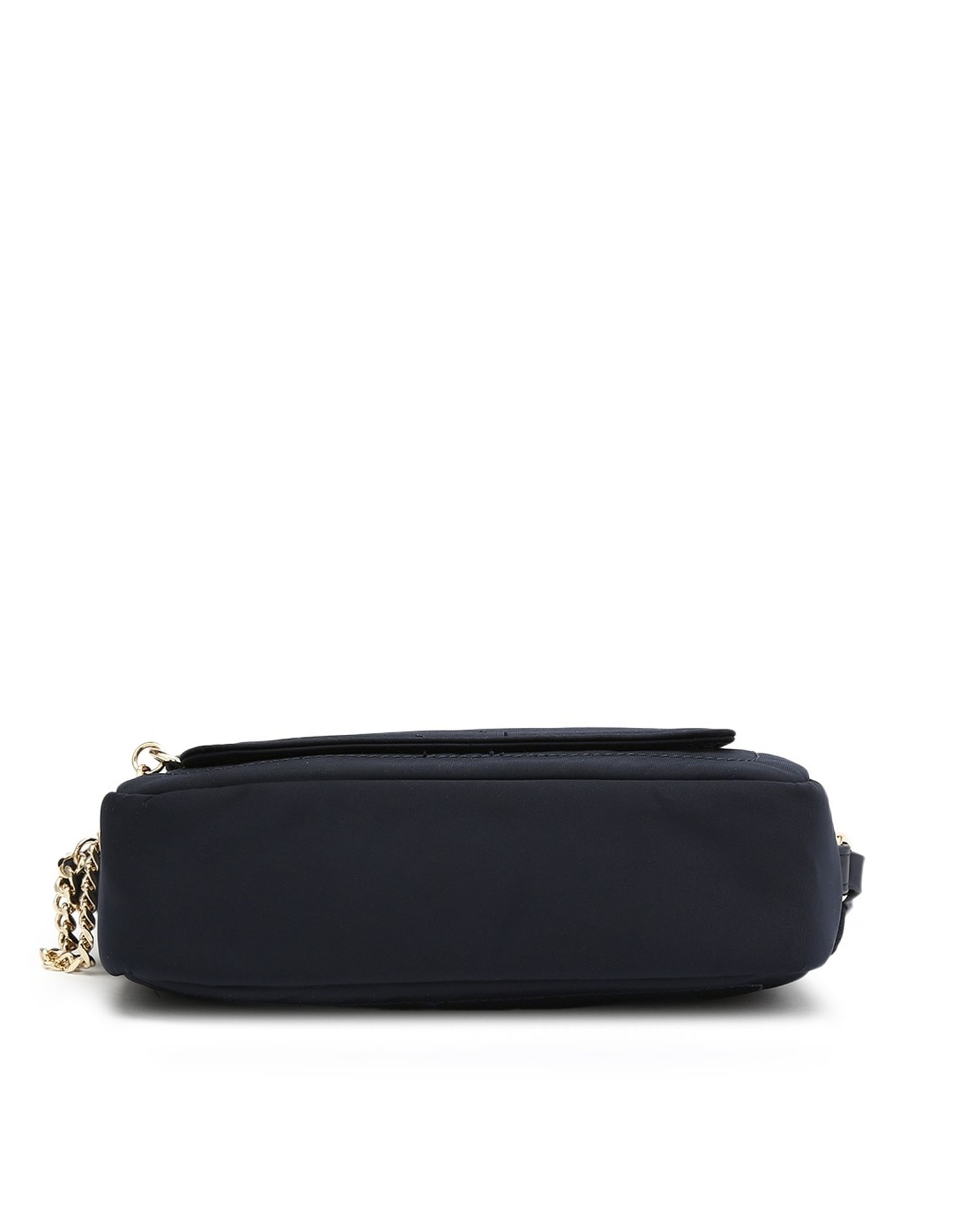 Tommy Hilfiger Solid Blue Polyester Sling Bag