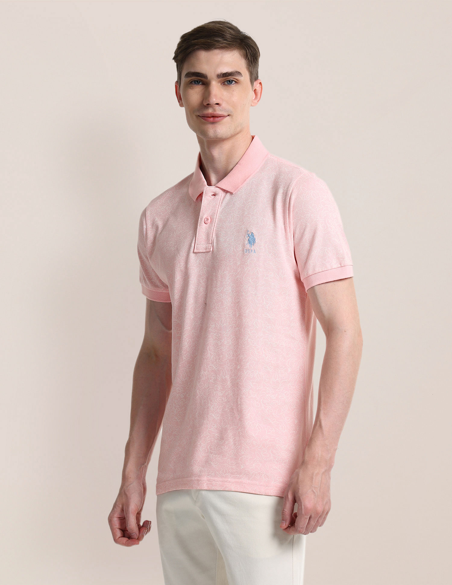 U.S. Polo Assn. Floral Printed Slim Polo Shirt
