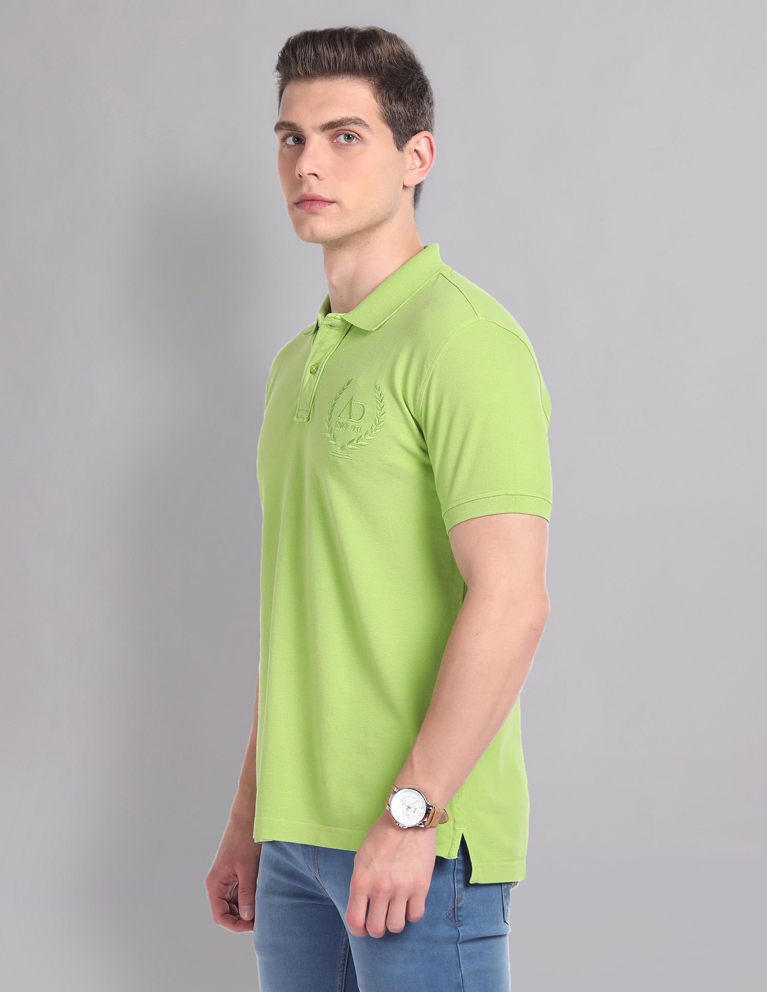 AD by Arvind Embroidered Logo Profound Polo Shirt