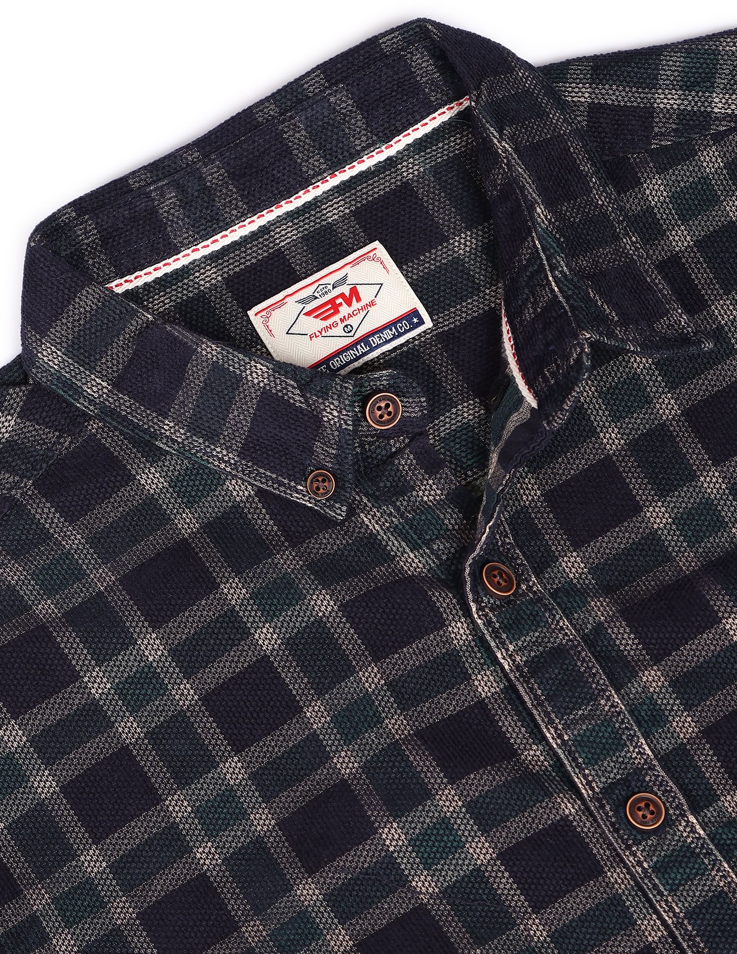 Flying Machine Button-Down Collar Tartan Check Shirt
