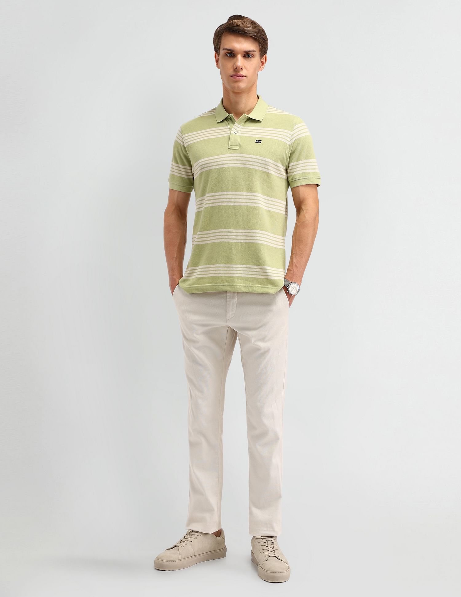 Arrow Sport Horizontal Striped Regular Fit Polo Shirt