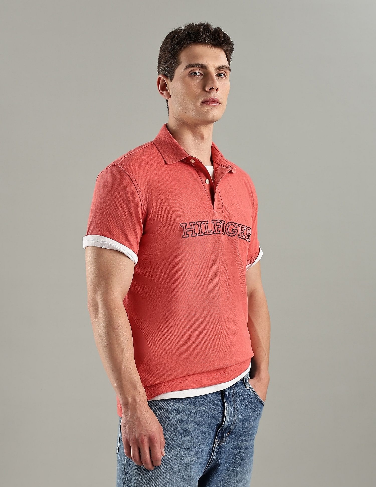Tommy Hilfiger Embroidered Logo Regular-Fit Cotton Polo T-Shirt