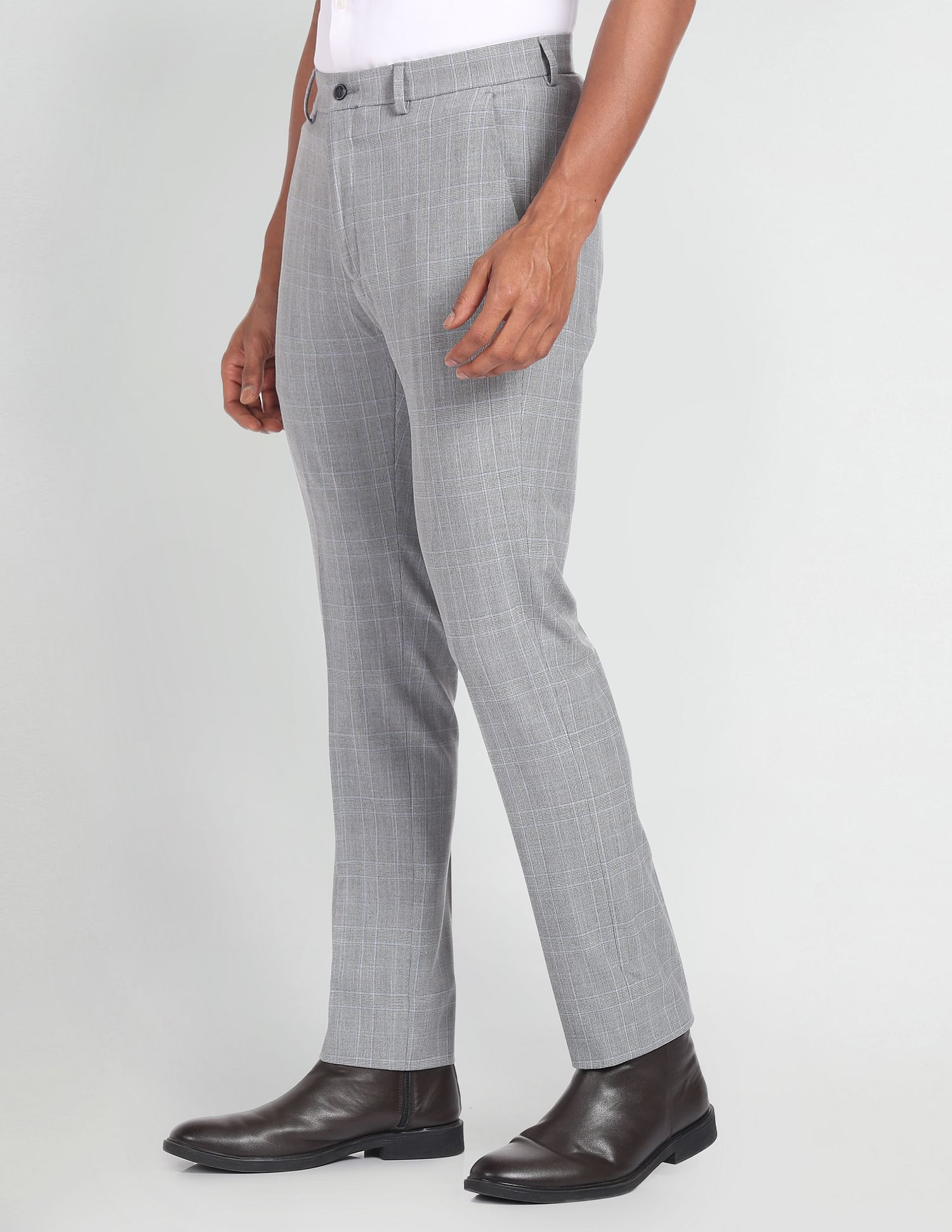 Arrow Newyork Tartan Check Dobby Trousers