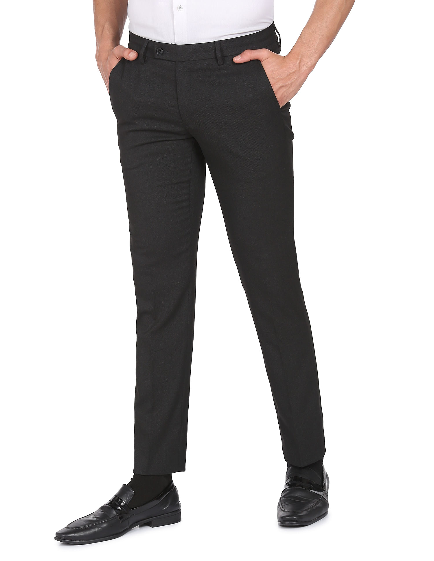 Acne Studios Tailored Wool Blend Trousers - Black/Grey Stripe | Garmentory
