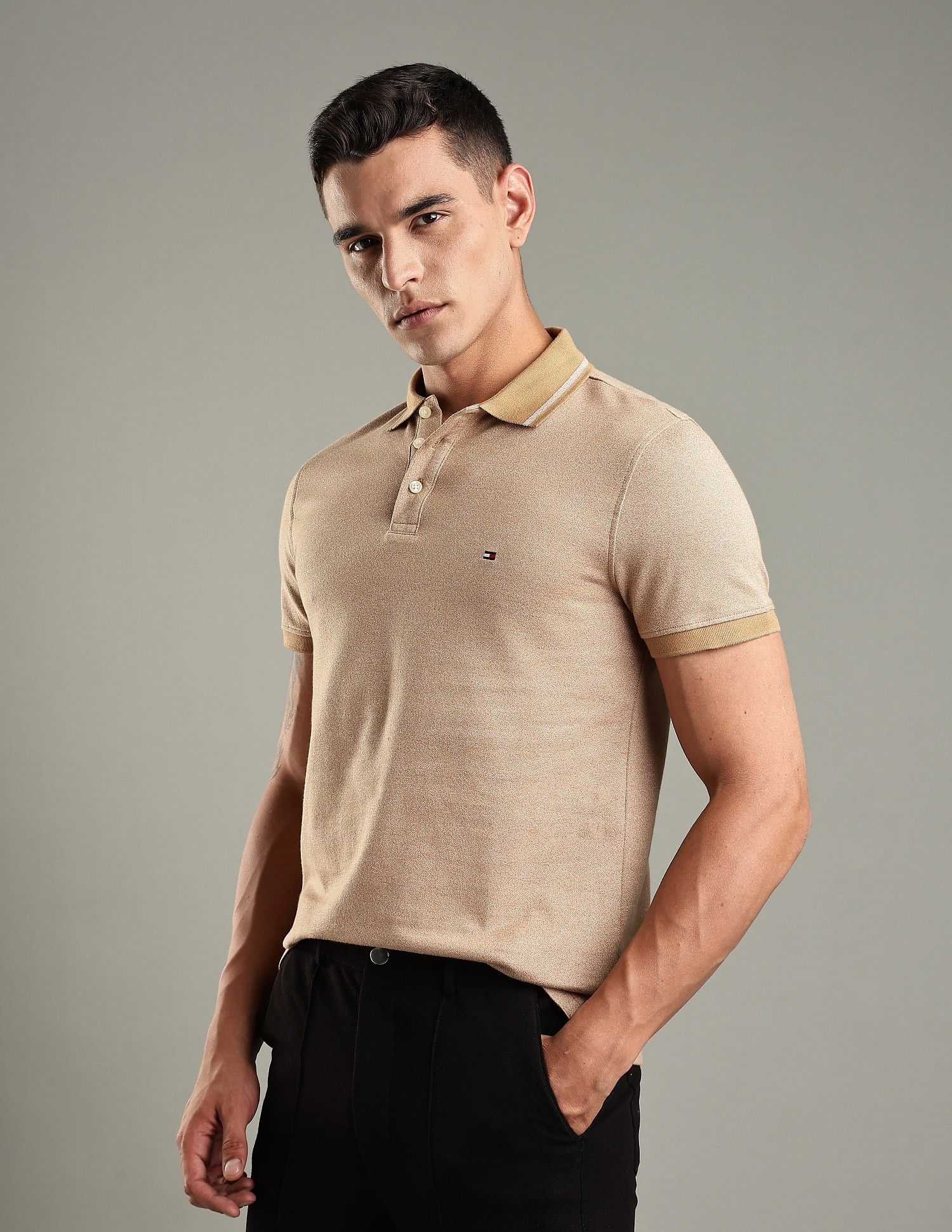 Tommy Hilfiger Solid Regular-Fit Cotton Polo Shirt