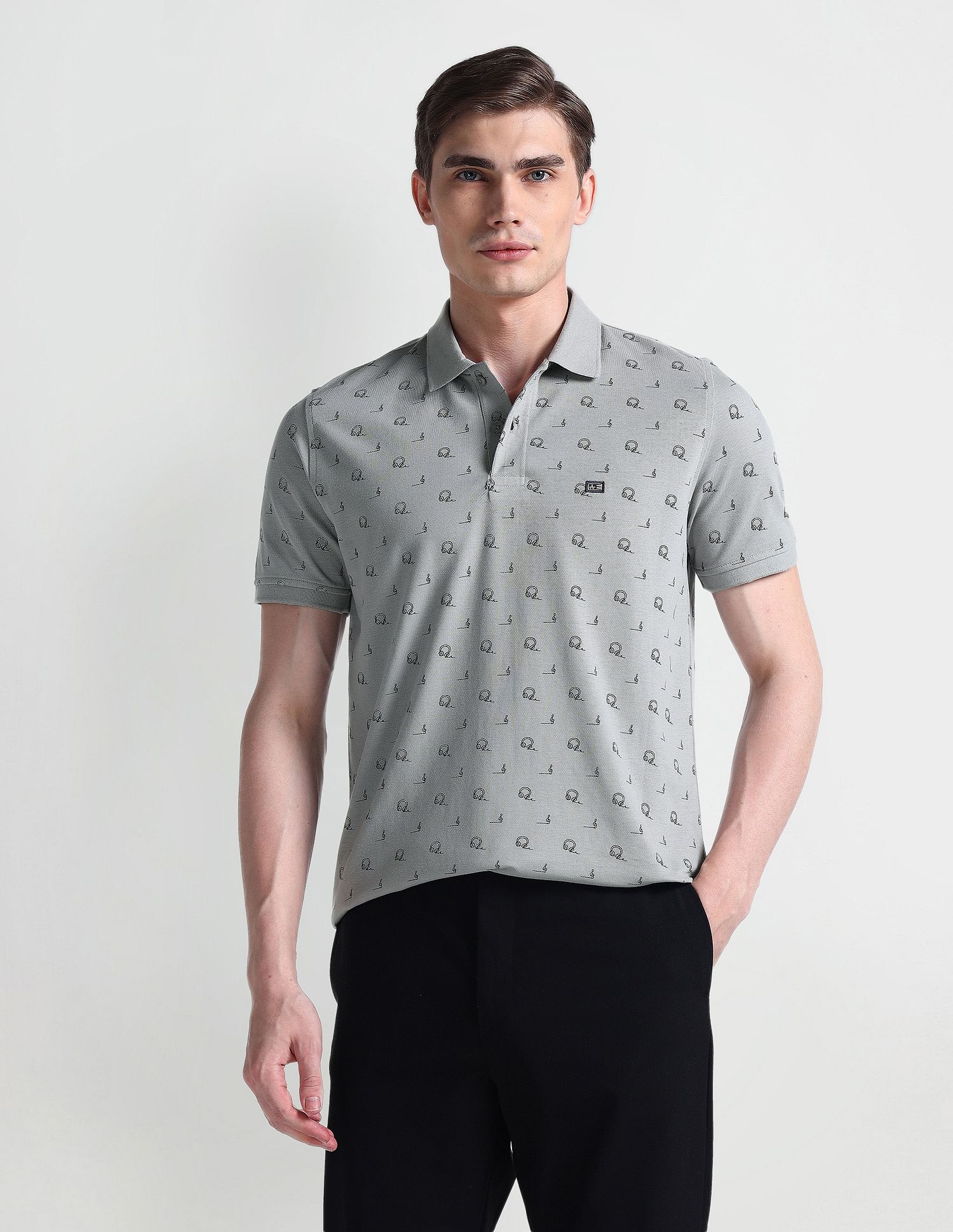 Arrow Sports All Over Print Regular Polo Shirt