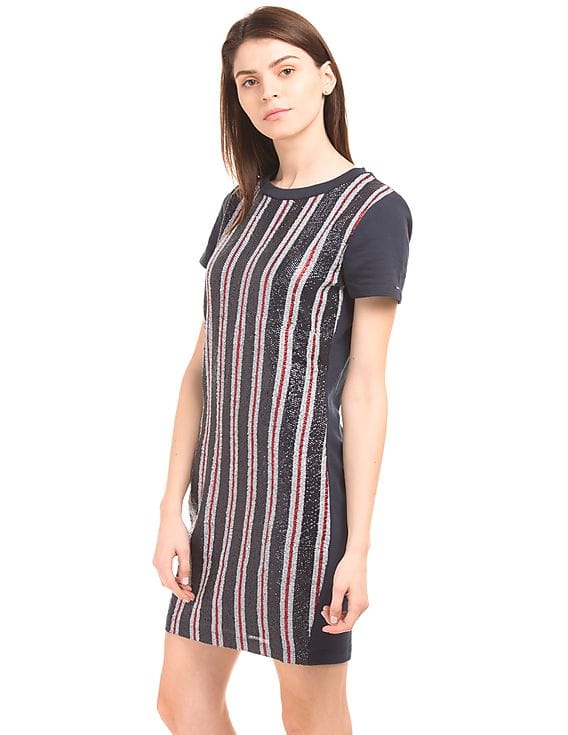 tommy hilfiger sequin dress Tommy Hilfiger Women's Sequin-Tie Sheath Dress - Bed Bath & Beyond