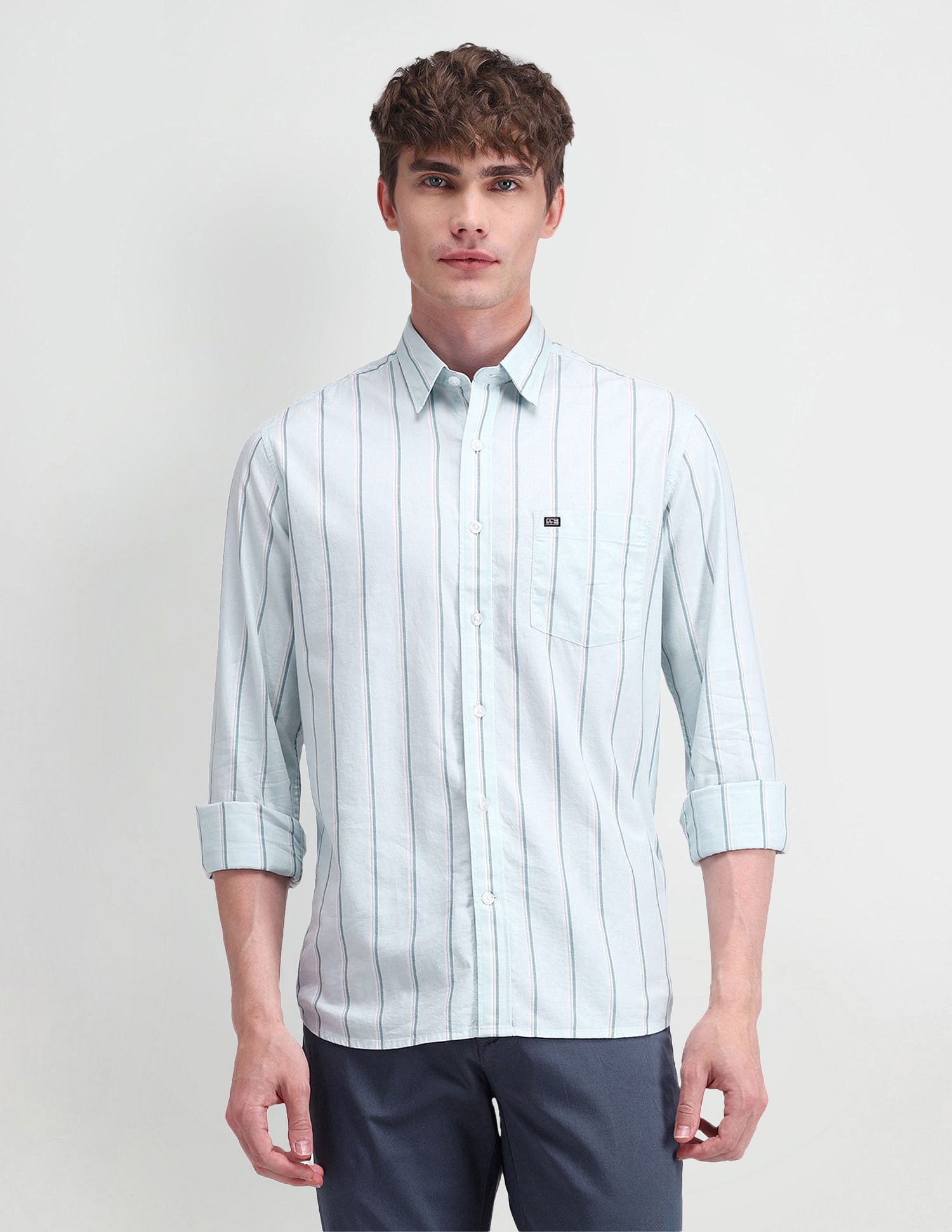 Arrow Sport Brooklyn Fit Vertical Striped Shirt