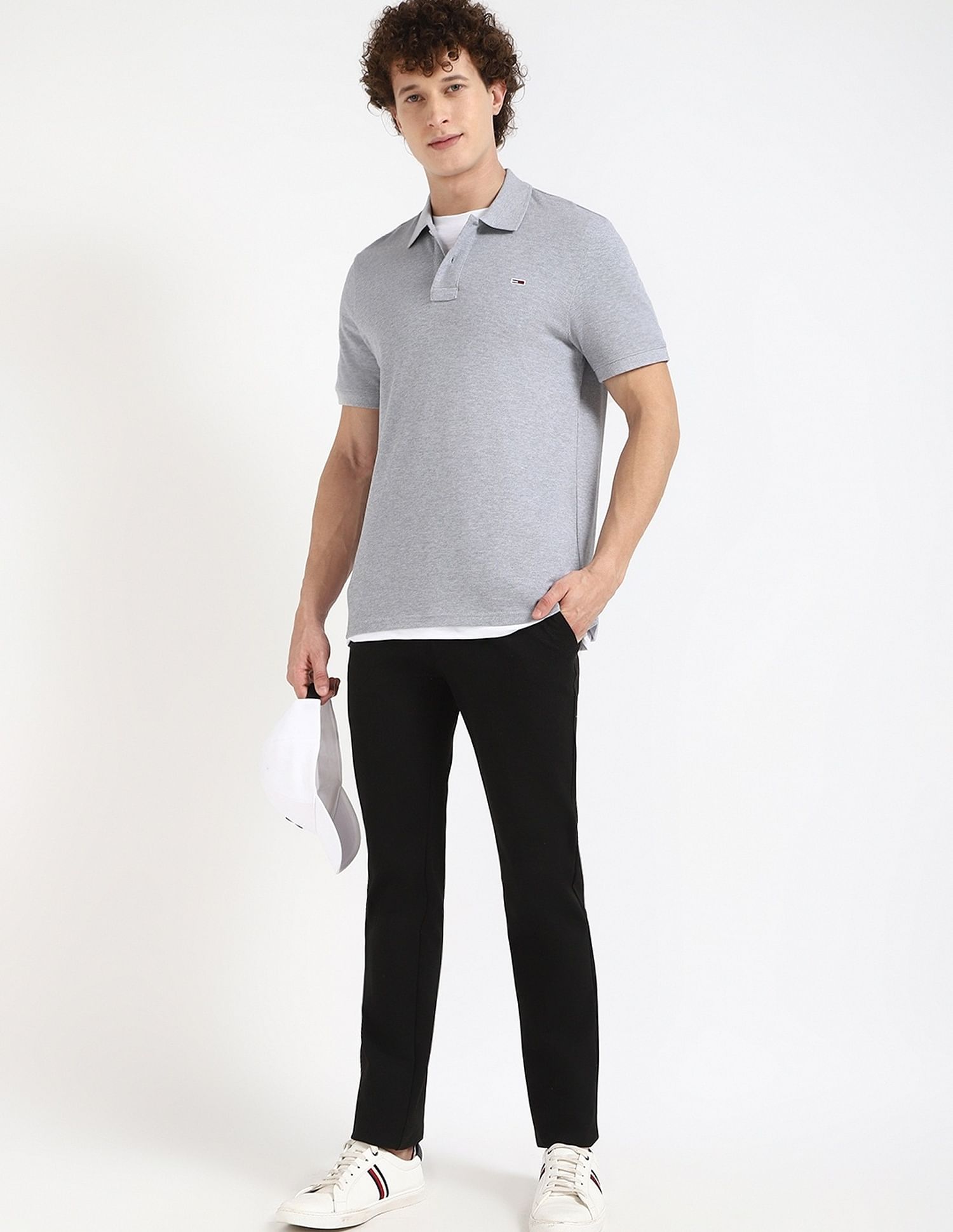 Tommy Hilfiger Solid Regular-Fit Cotton Polo Shirt