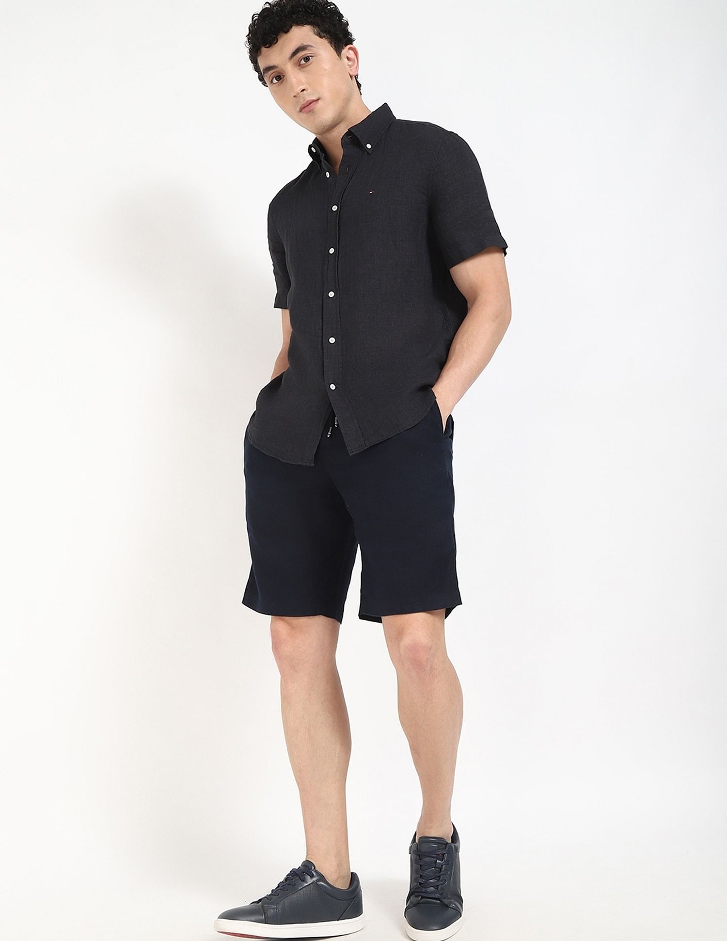 Tommy Hilfiger Relaxed-Fit Solid High-Rise Shorts