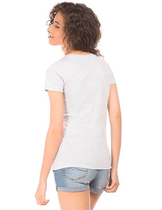 Aeropostale Sequin Branding Regular Fit T-Shirt
