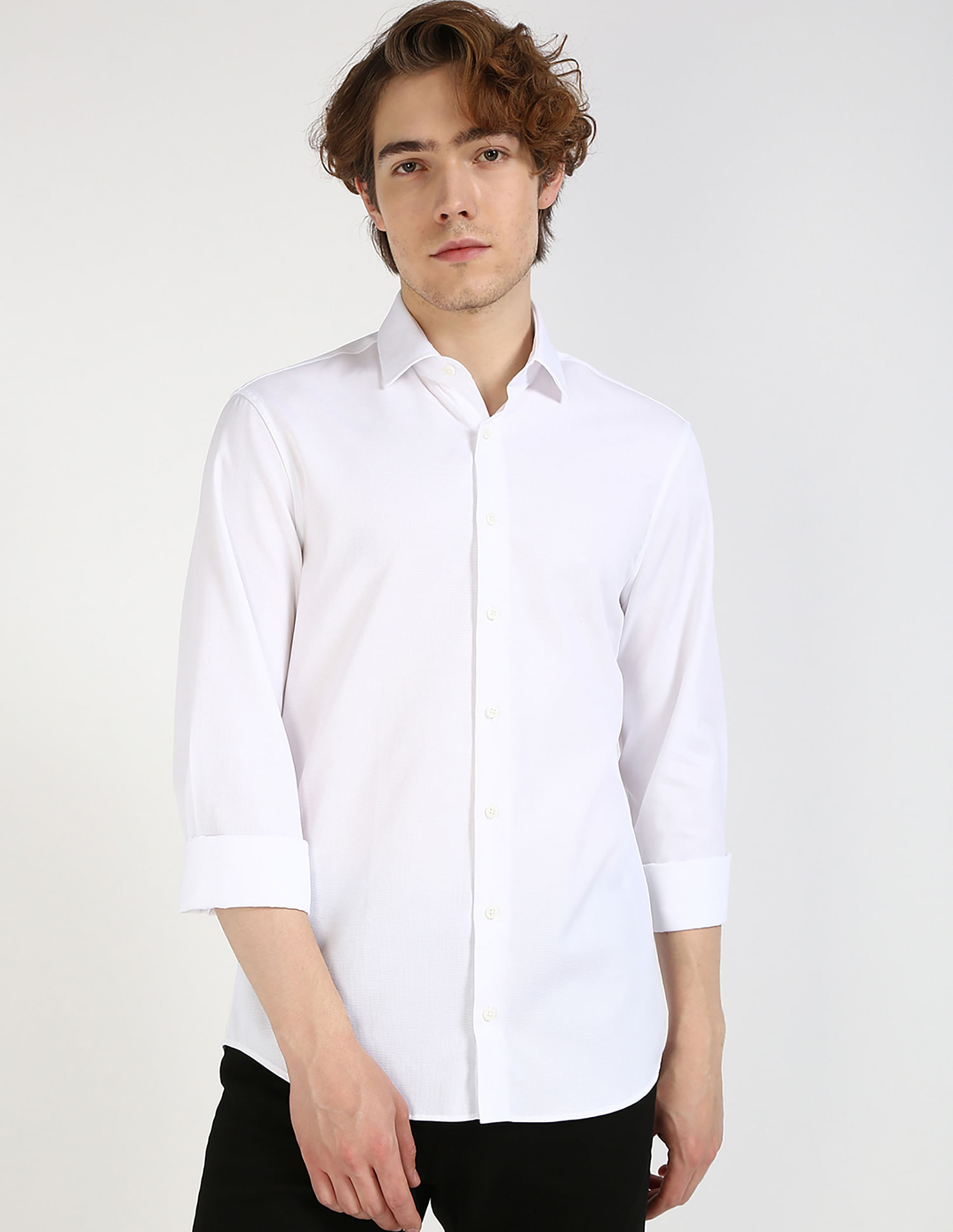 Calvin Klein Jeans White Dobby Shirt